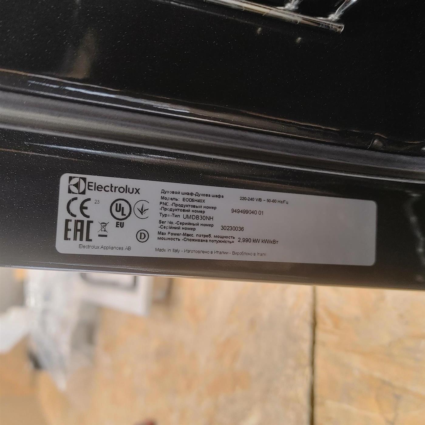 Electrolux EOD5H40X 72 L Nero, Acciaio inossidabile