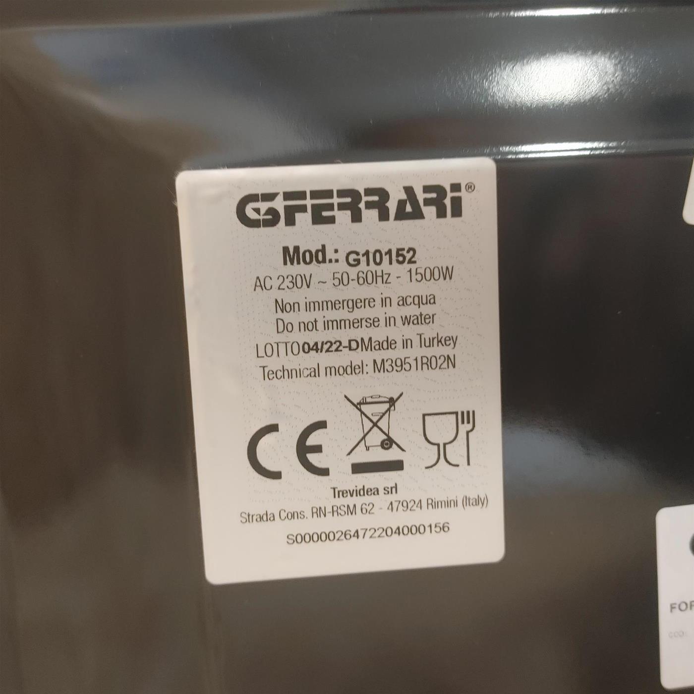 Forno G3 Ferrari G10152 37 L 1500 W Nero, Acciaio inossidabile