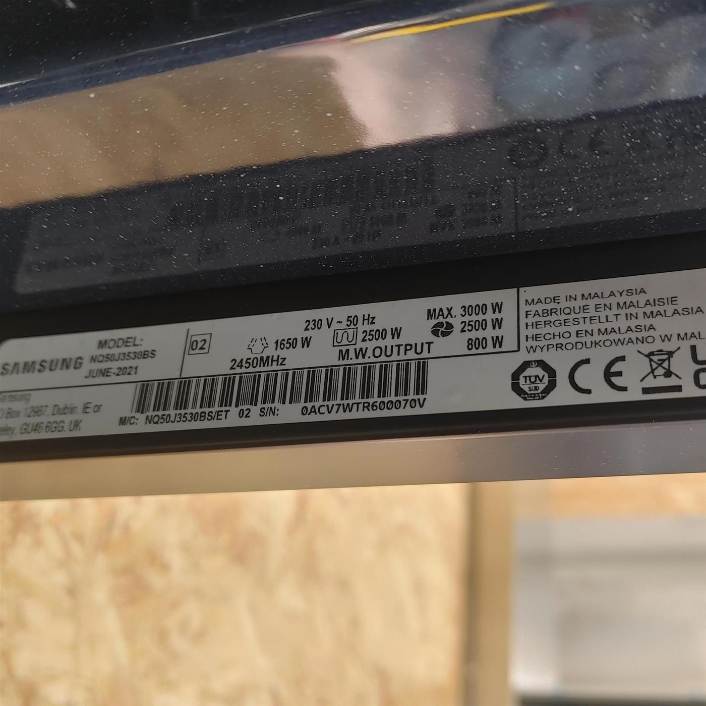 Samsung NQ50J3530BS forno combinato 50 L 3000 W Nero, Acciaio inossidabile