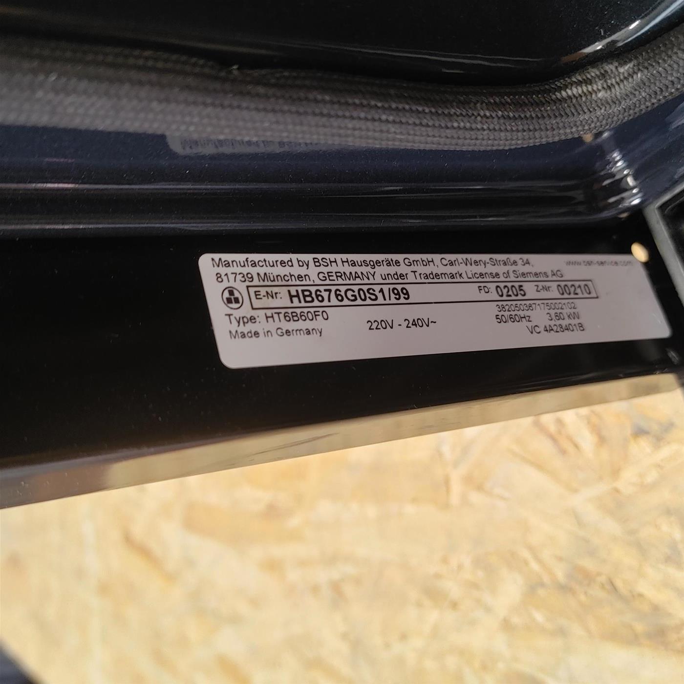 Siemens HB676GOS1/99 forno 71 L A-30% Nero, Acciaio inossidabile