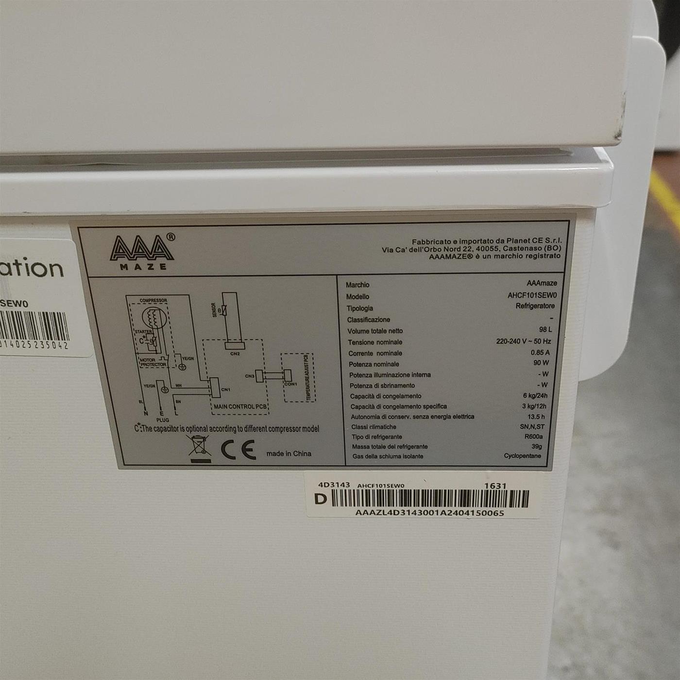 Congelatore orizzontale AAAMAZE AHCF101SEW0 98 L