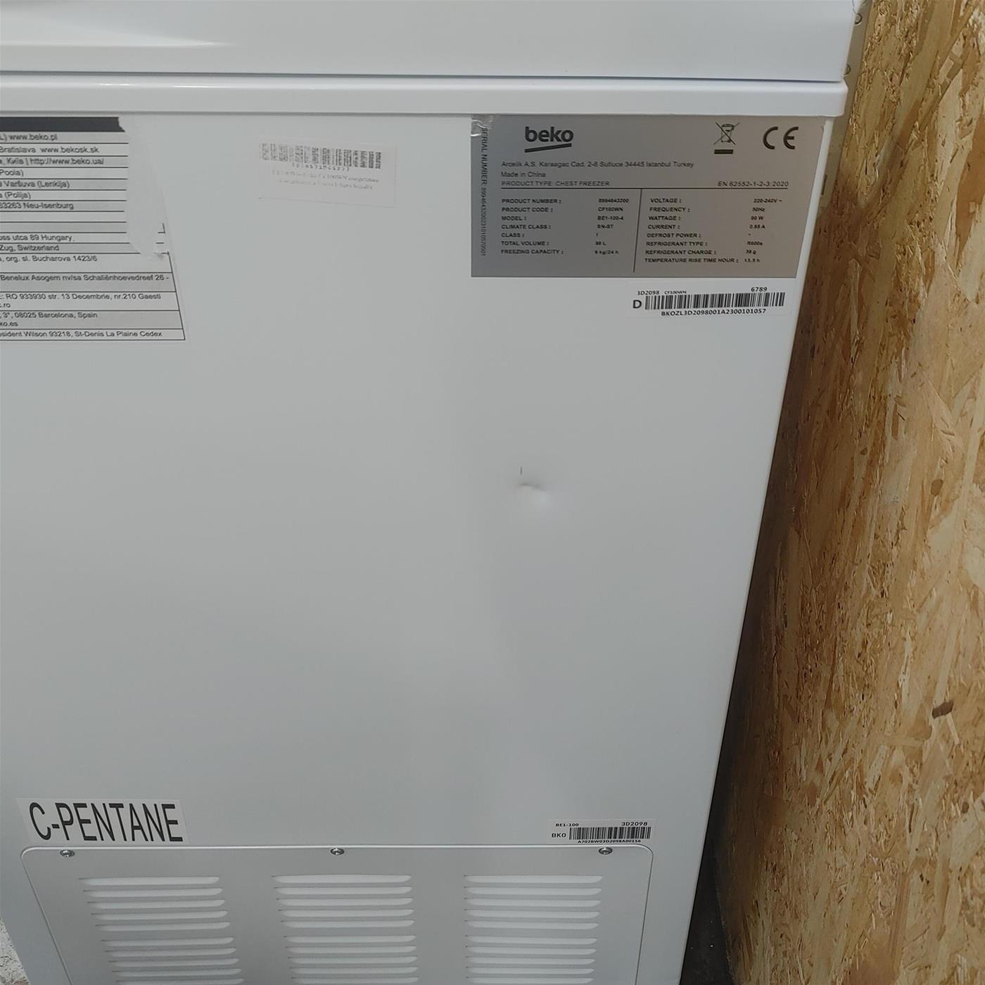 Congelatore a pozzo Beko CF100WN 98 L