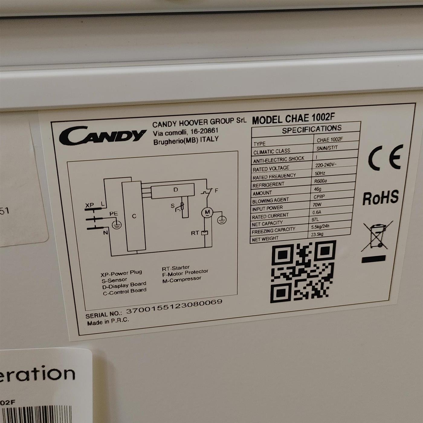 Candy CHAE 1002F Congelatore a pozzetto Libera installazione 97 LF Bianco