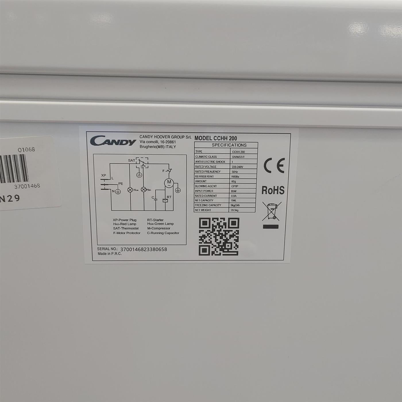 Candy CCHH 200 Congelatore a pozzetto Libera installazione 194 LF Bianco