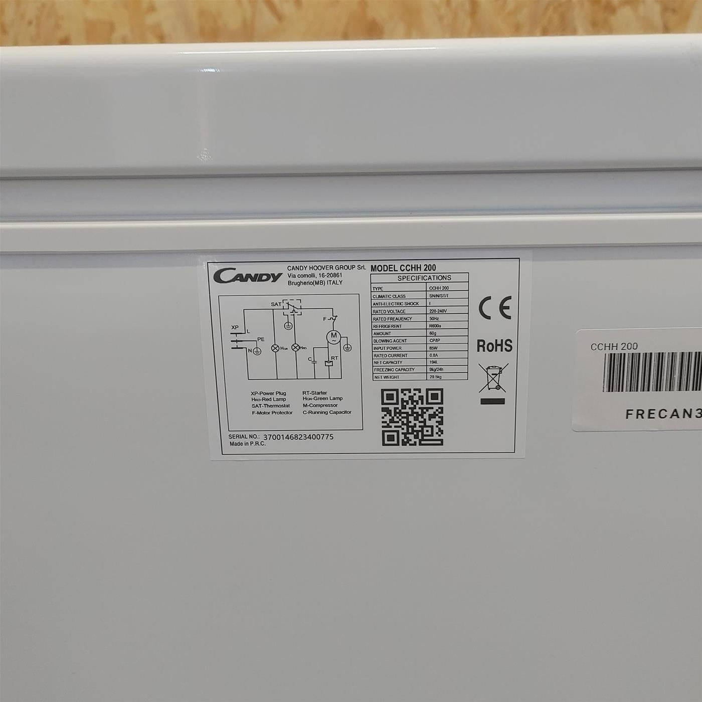 Candy CCHH 200 Congelatore a pozzetto Libera installazione 194 LF Bianco