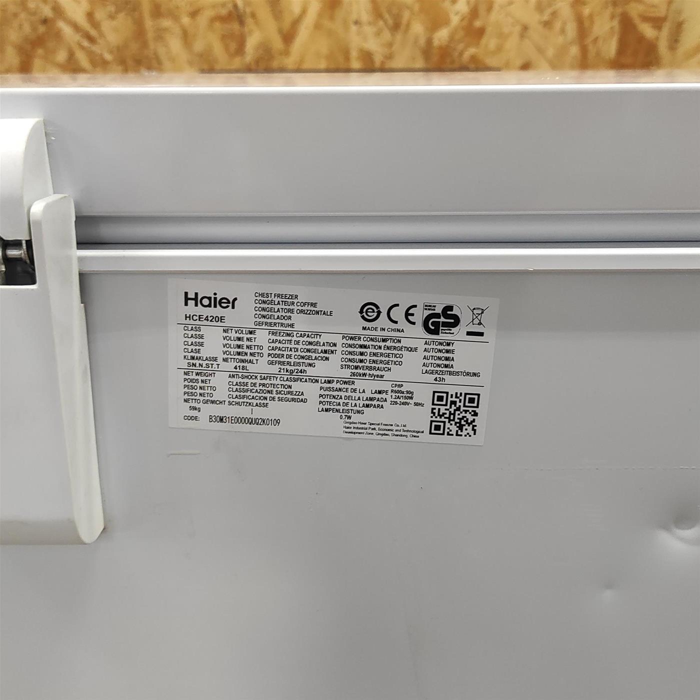 Congelatore a pozzo Haier HCE420E 418 L
