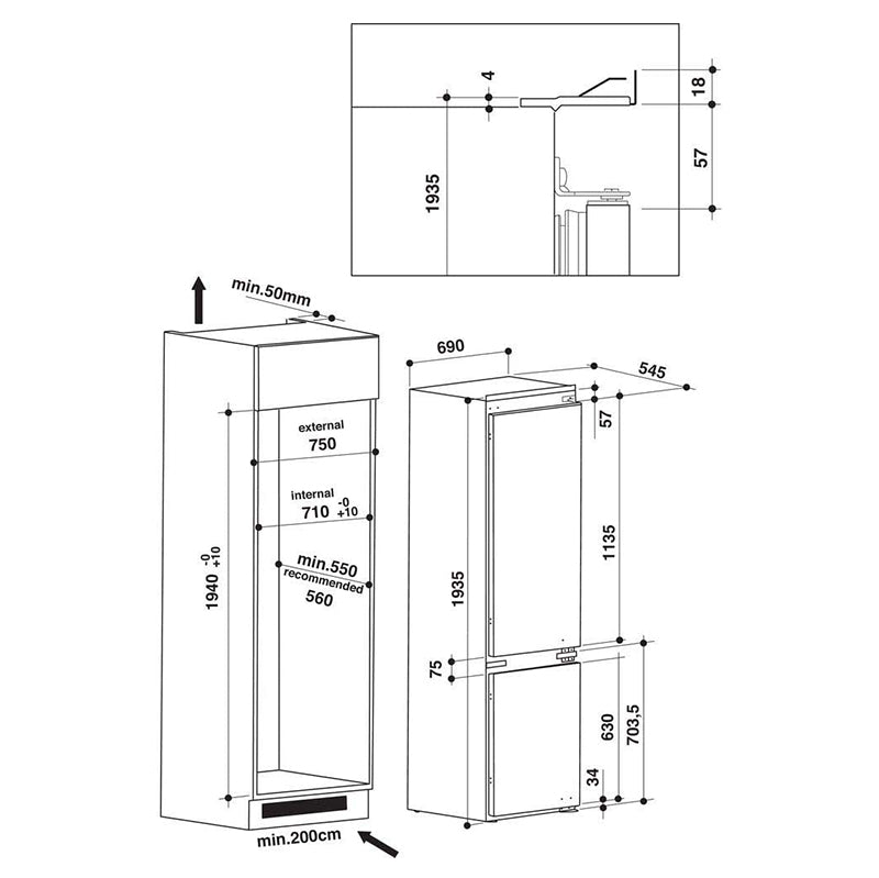 Hotpoint BCB 4010 E O31 Incasso 400 LF Bianco