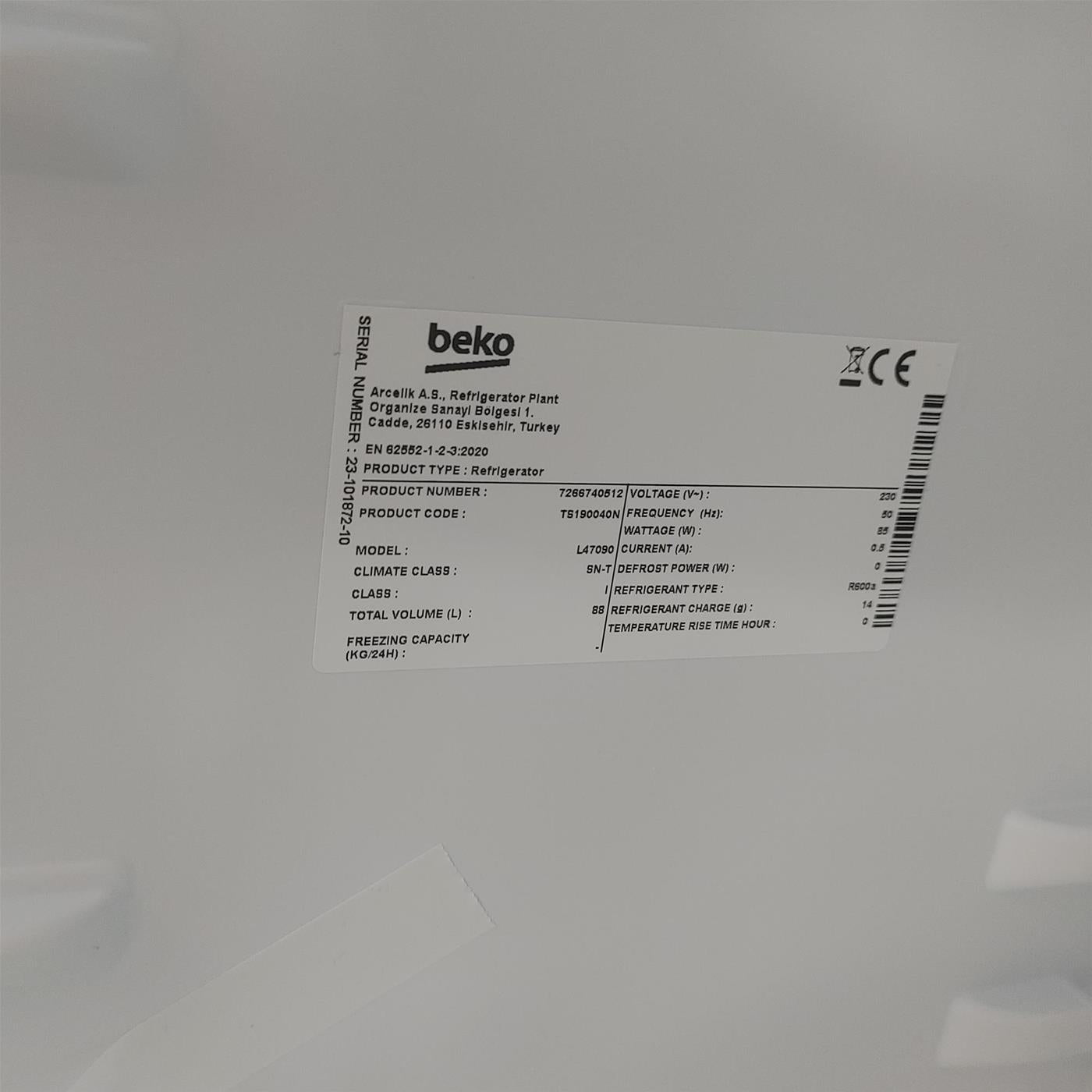 Beko TS190040N frigorifero sottobanco 88 LE bianco