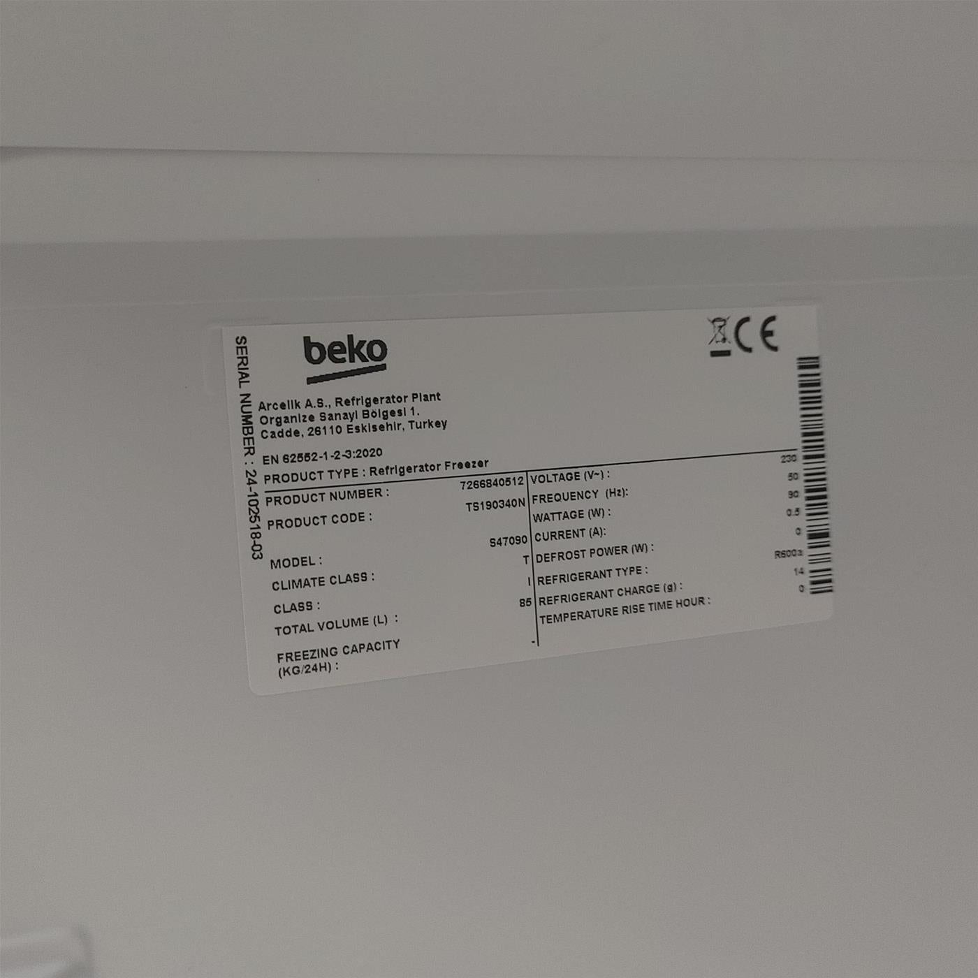 Beko TS190340 73L E Frigorifero sottotavolo