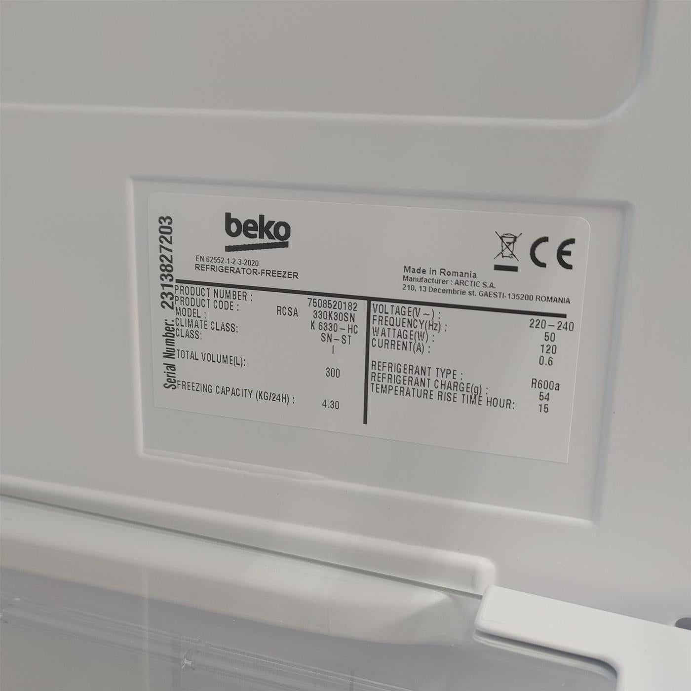 Beko RCSA330K30SN Libera installazione 300 LF Argento