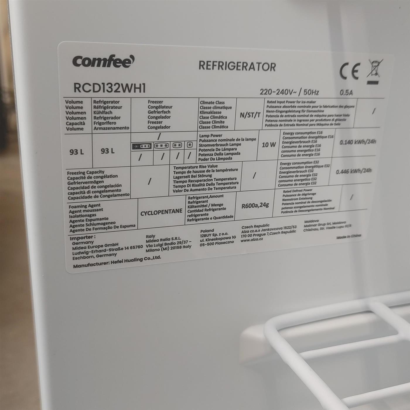 Frigorifero Comfee RCD132WH1 93 L