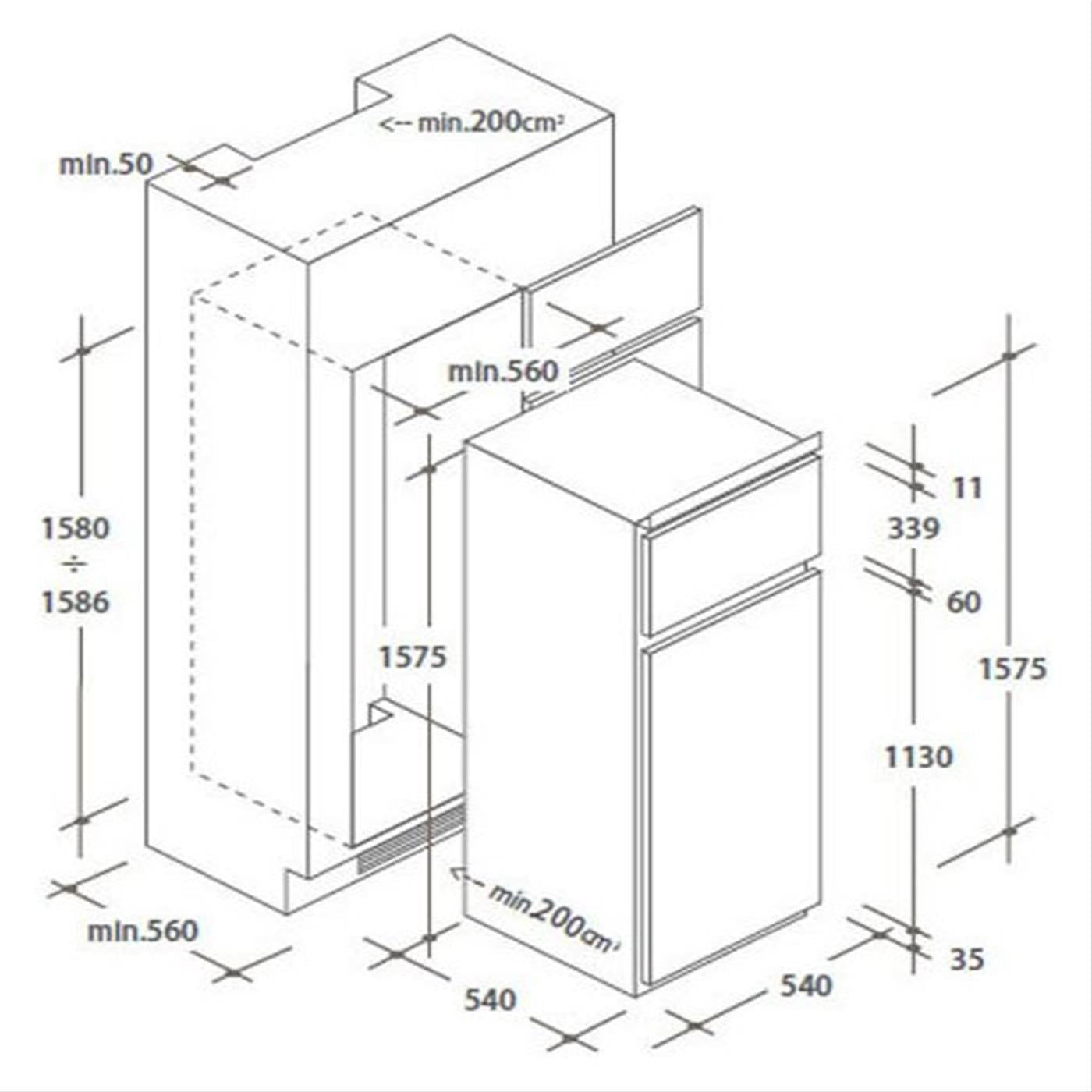 Frigo-congelatore Candy CFBD 2650 A 256 L Bianco