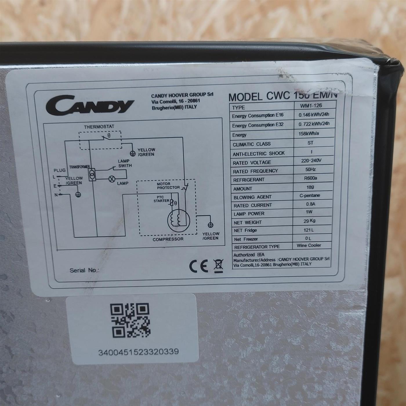 Cantinetta frigo Candy CWC150EM/N 41 bottiglie