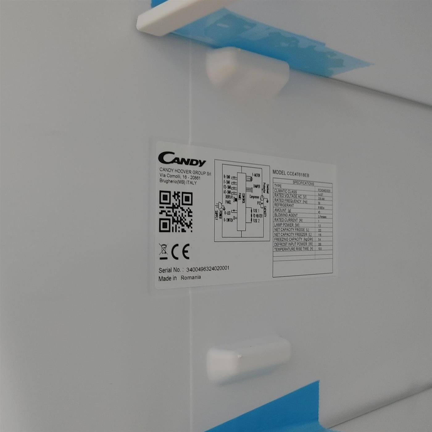 Candy Fresco CCE4T618EB Libera installazione 341 LE Nero