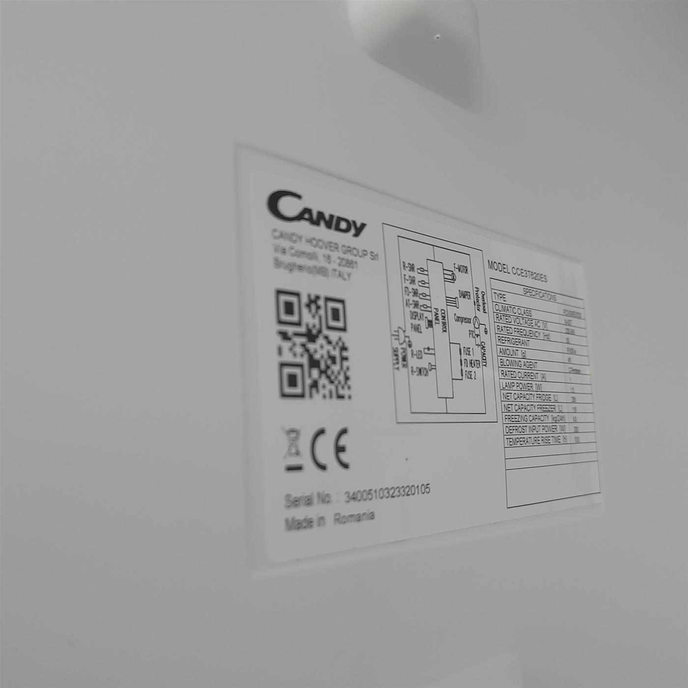 Candy Fresco CCE3T620ES Libera installazione 377 LE Argento