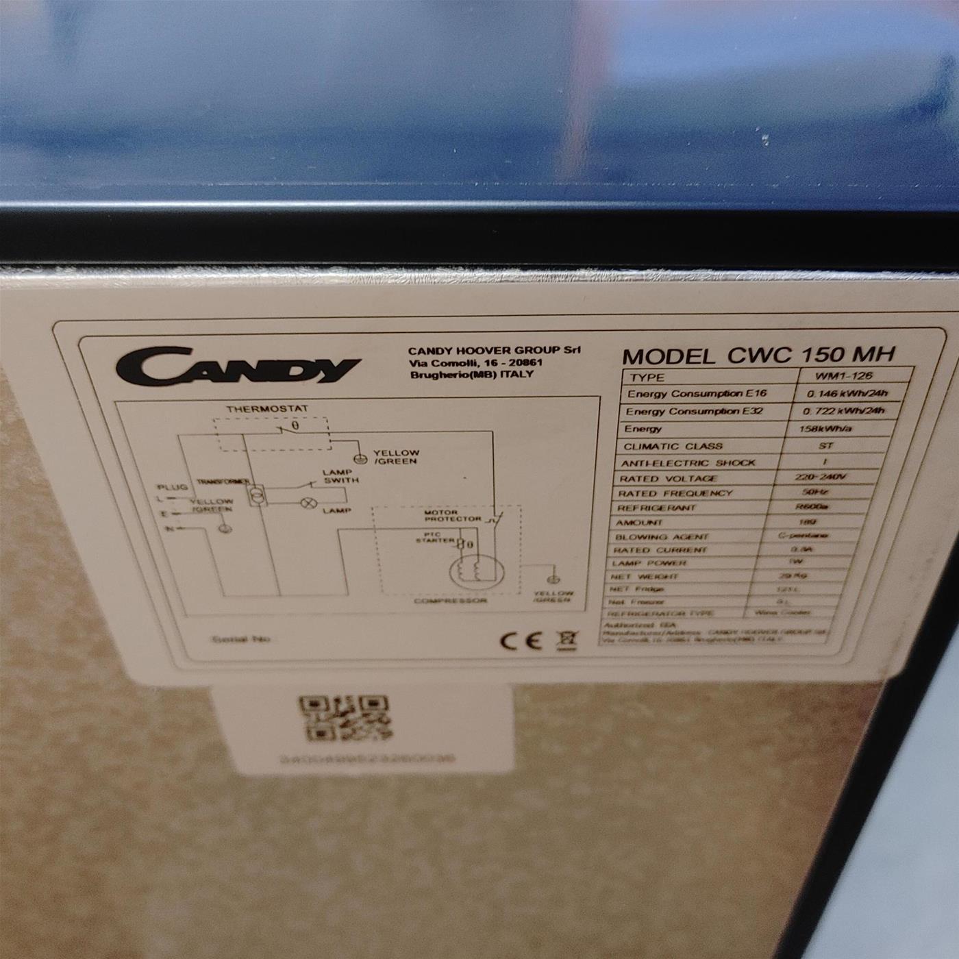 Candy DiVino CWC 150 UK Frigorifero per vino a compressore Libera installazione Nero 42 bottiglia/e