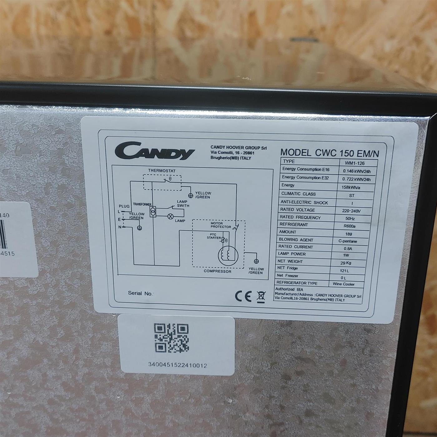 Candy DiVino CWC 150 EM/N Libera installazione Nero 41 bottiglia(e)