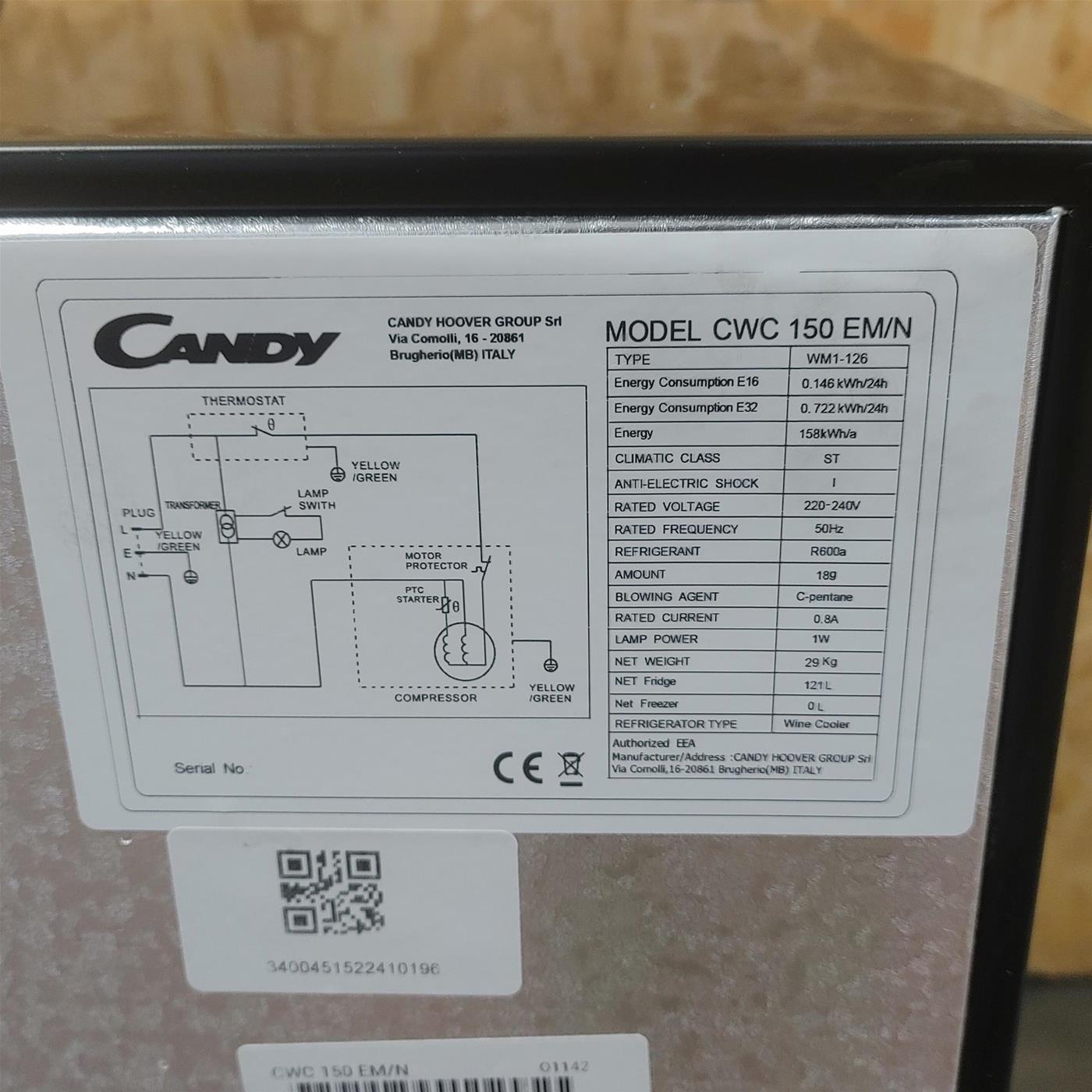 Candy DiVino CWC 150 EM/N Libera installazione Nero 41 bottiglia(e)