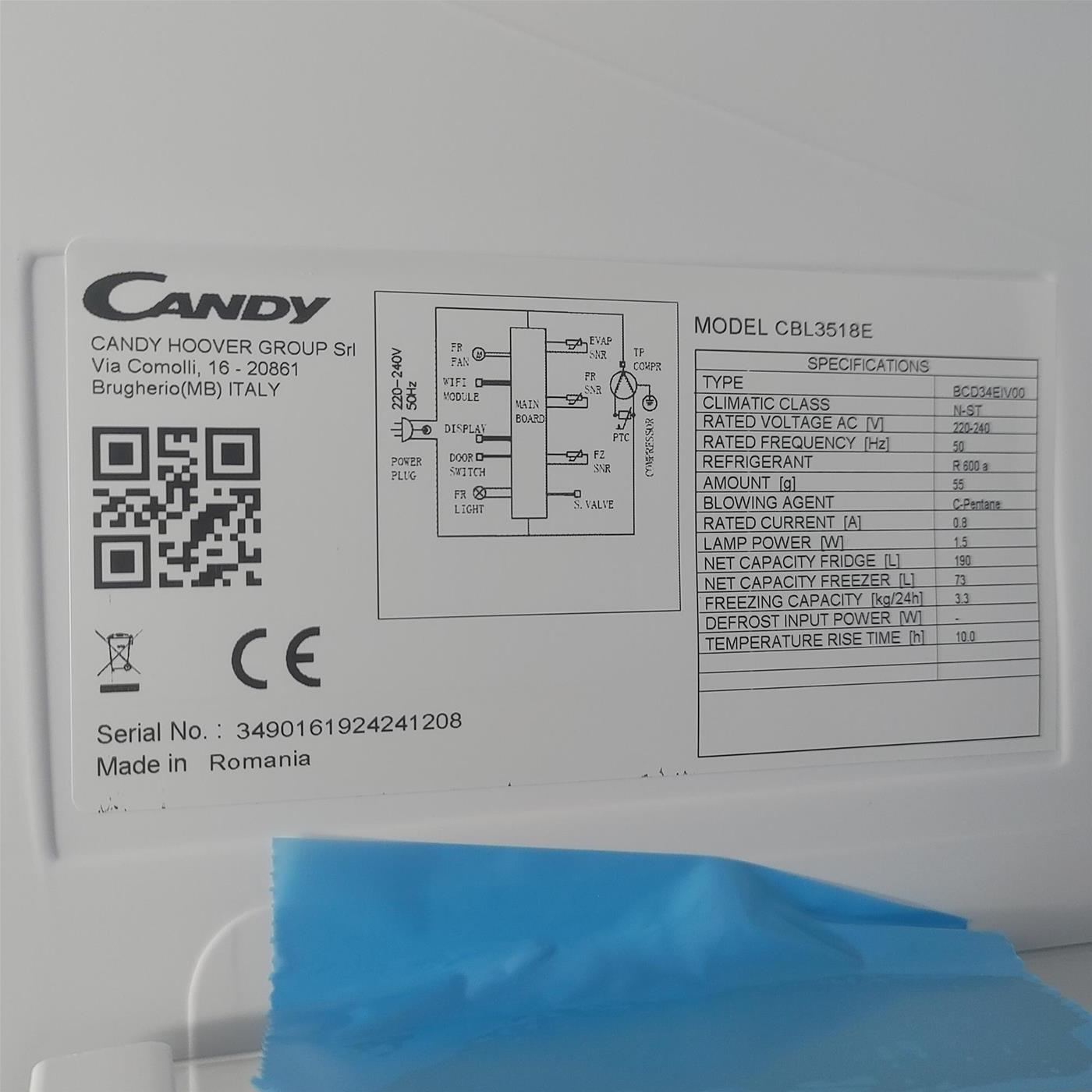 Candy CBL3518E Da incasso 263 L E Bianco