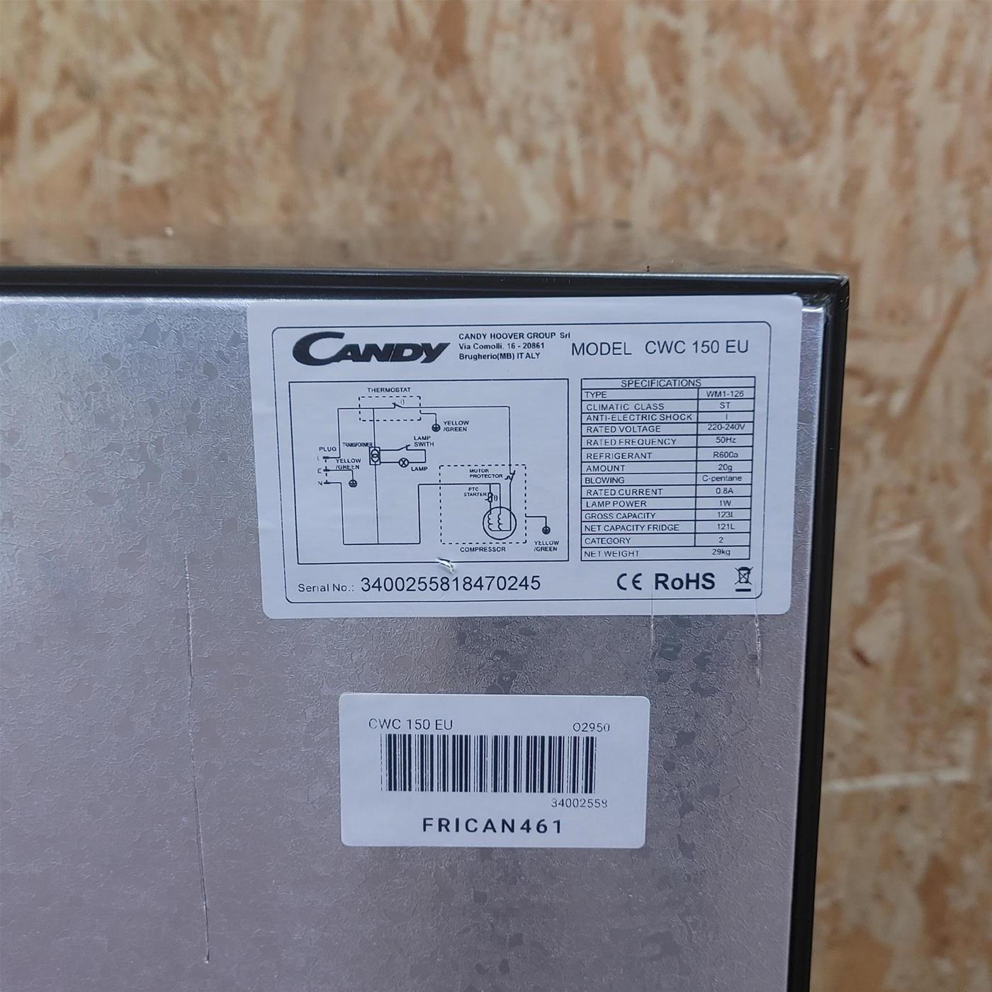 Candy DiVino CWC 150 EU Freestanding Nero 41 bottiglia(e)