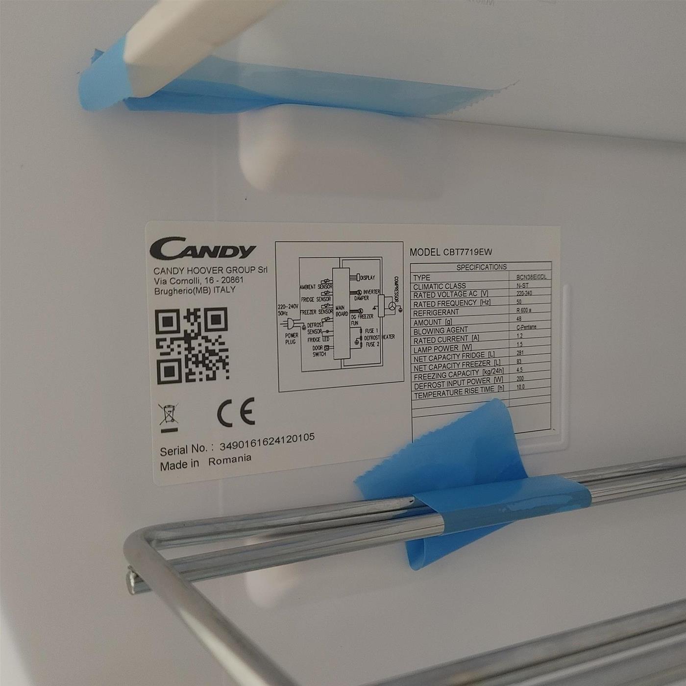 Frigorifero Candy Fresco CBT7719EW Da incasso 364 L