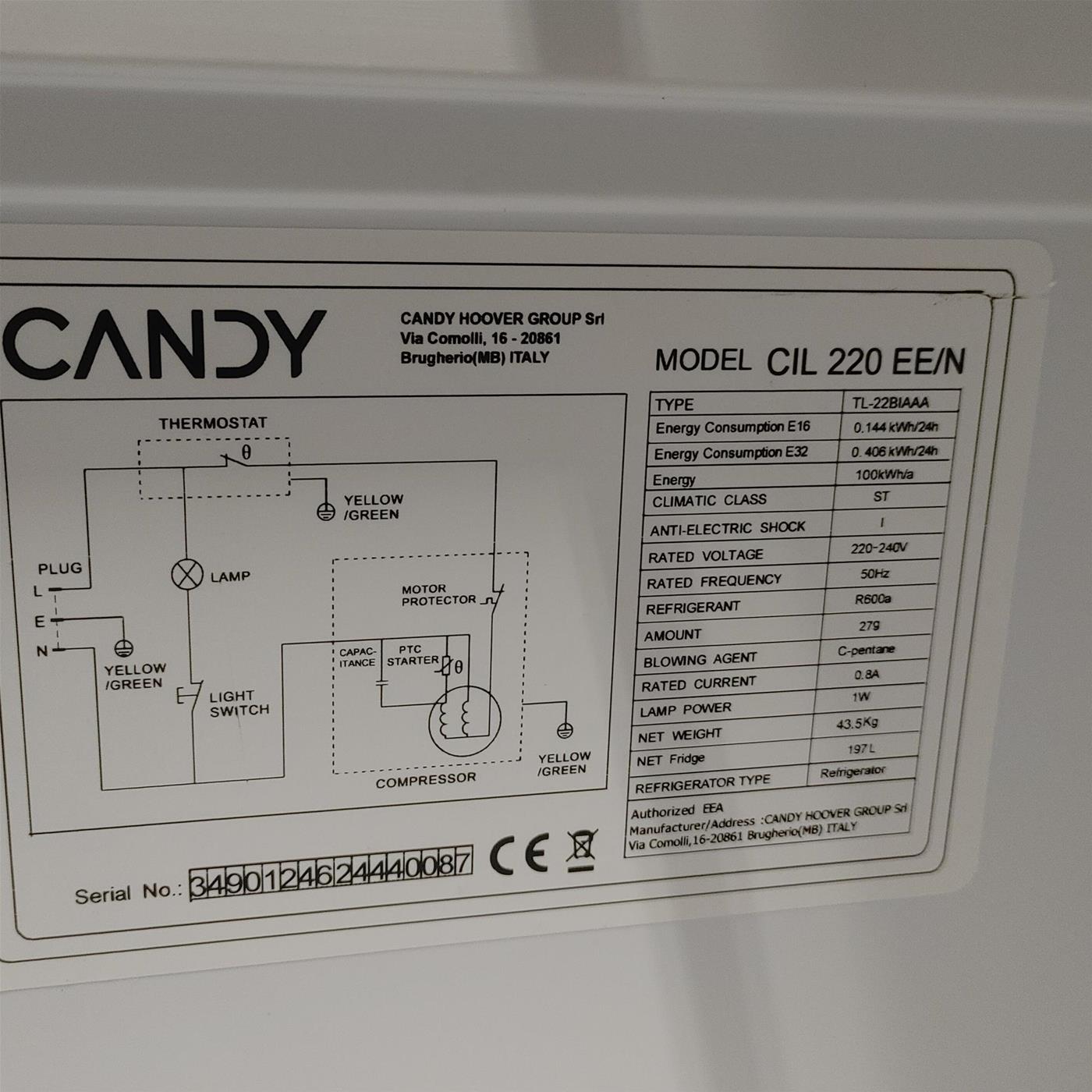 Frigorifero Candy CIL 220 EE/N Da incasso 197 L