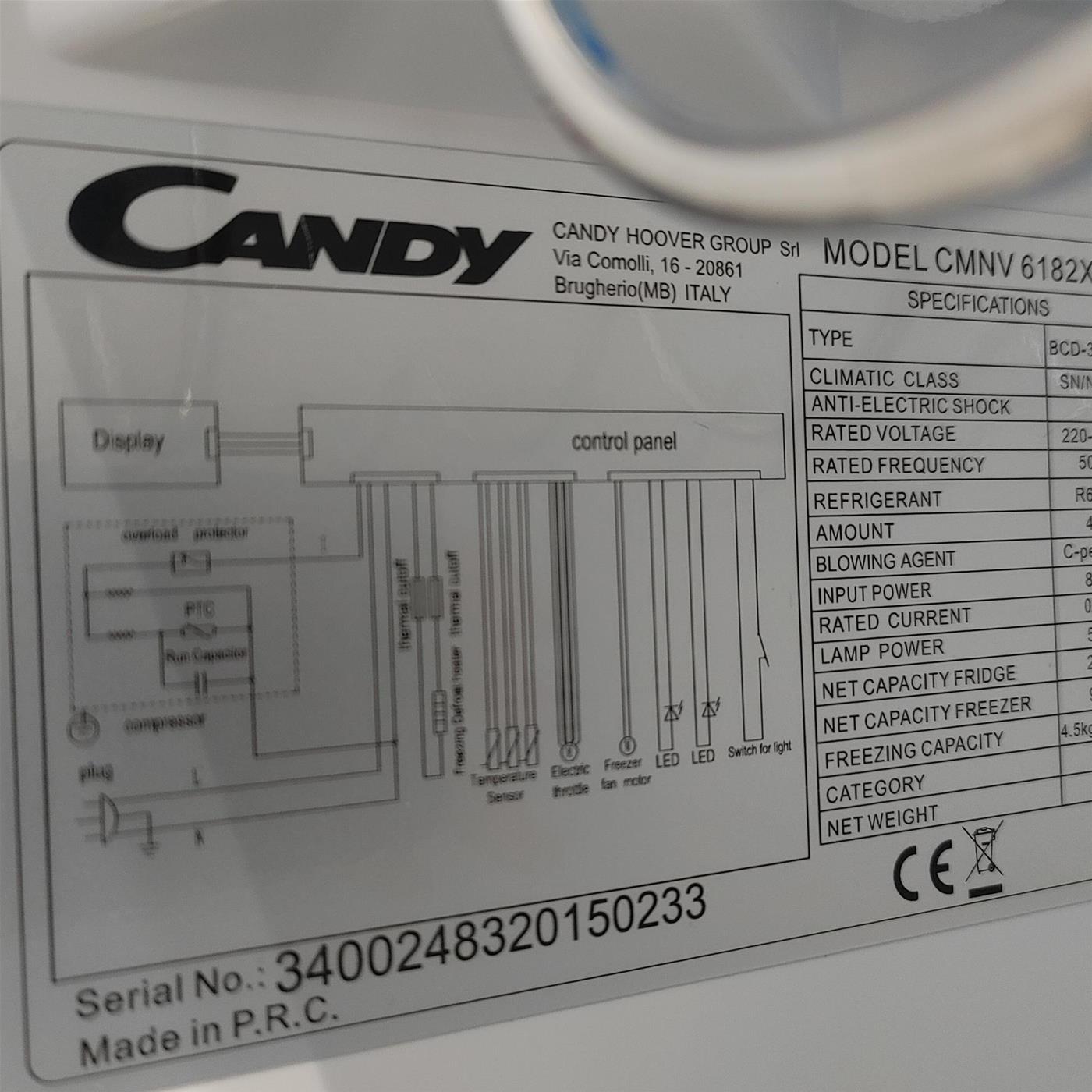 Candy Bell'Ó CMNV 6182XWD frigorifero con congelatore Libera installazione Acciaio inossidabile