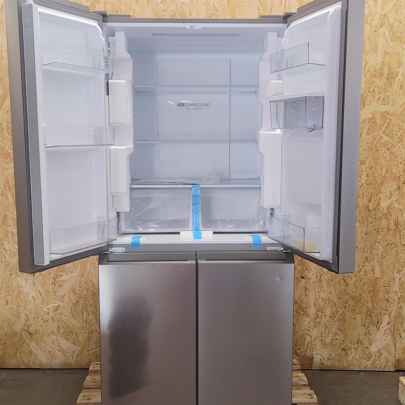 Frigorifero side-by-side Haier Cube 83 Serie 3 HCR3818EWMM Libera installazione 463 LE Platinum, Acciaio inossidabile