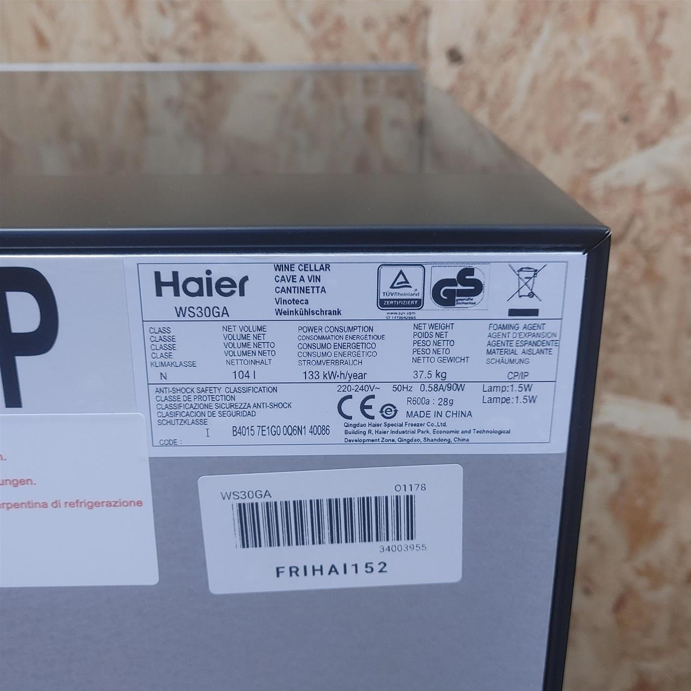 Haier Wine Bank 50 Serie 3 WS30GA Cantinetta