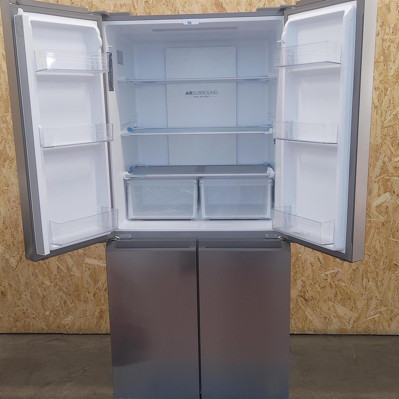Frigorifero side-by-side Haier Cube 83 Serie 3 HCR3818ENMM Libera installazione 467 LE Platinum, Acciaio inossidabile