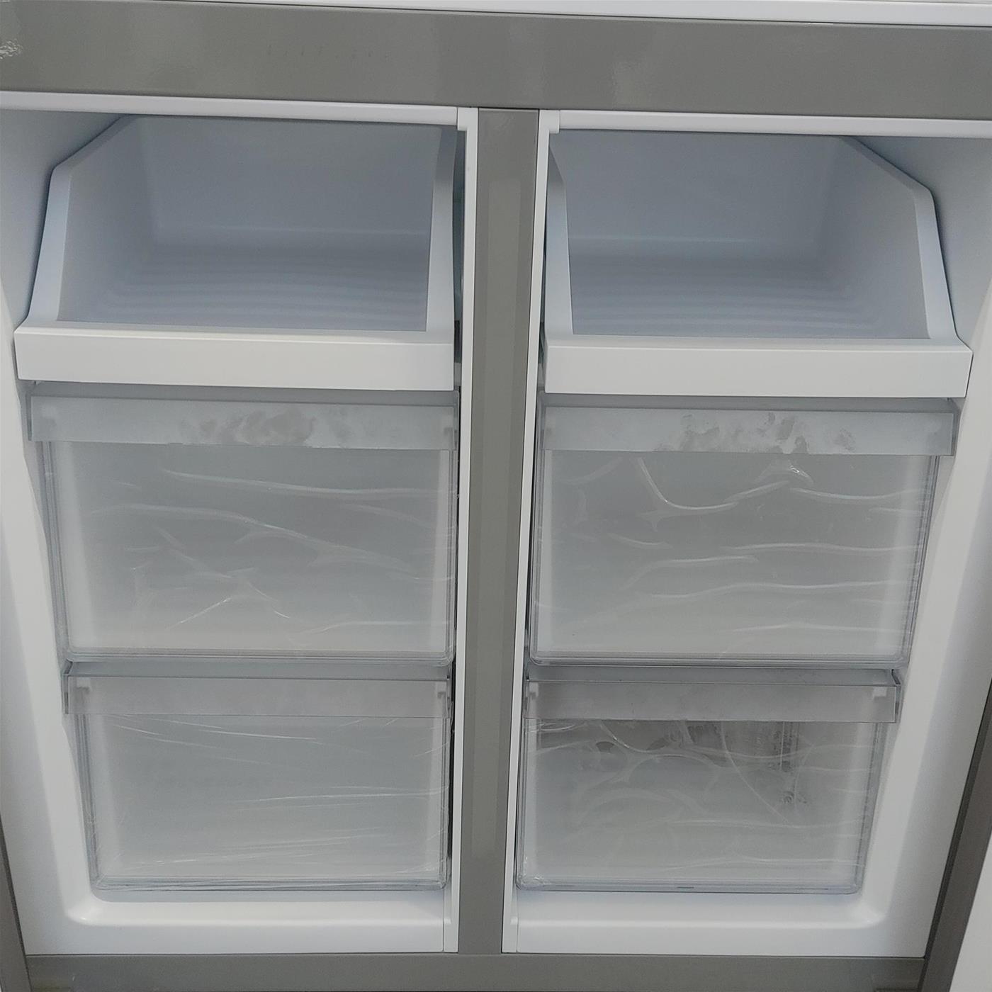 Frigorifero side-by-side Haier Cube 83 Serie 3 HCR3818ENMM Libera installazione 467 LE Platinum, Acciaio inossidabile