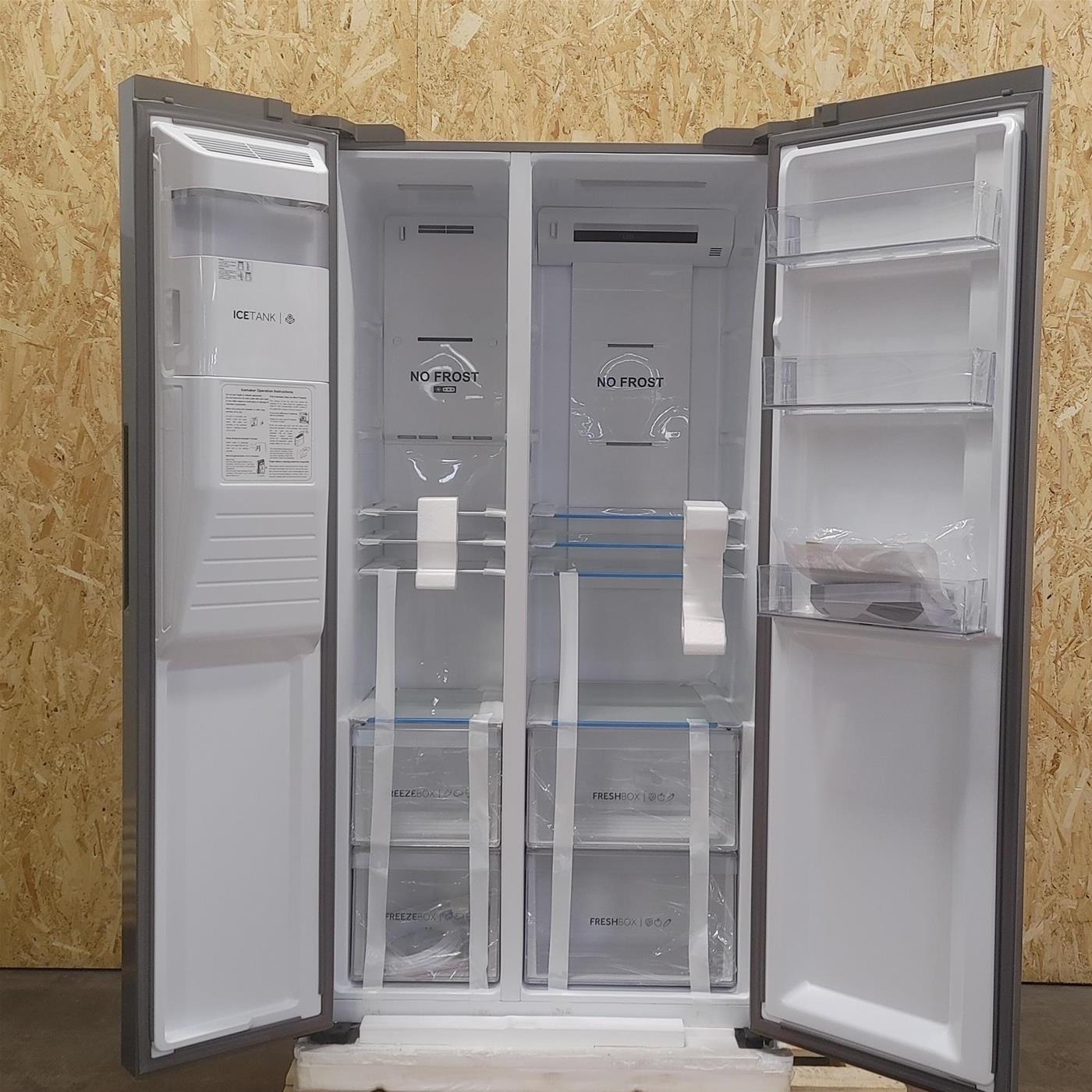 Frigorifero side-by-side Haier SBS 90 Serie 3 HSOGPIF9183 Libera installazione 515 LF Argento