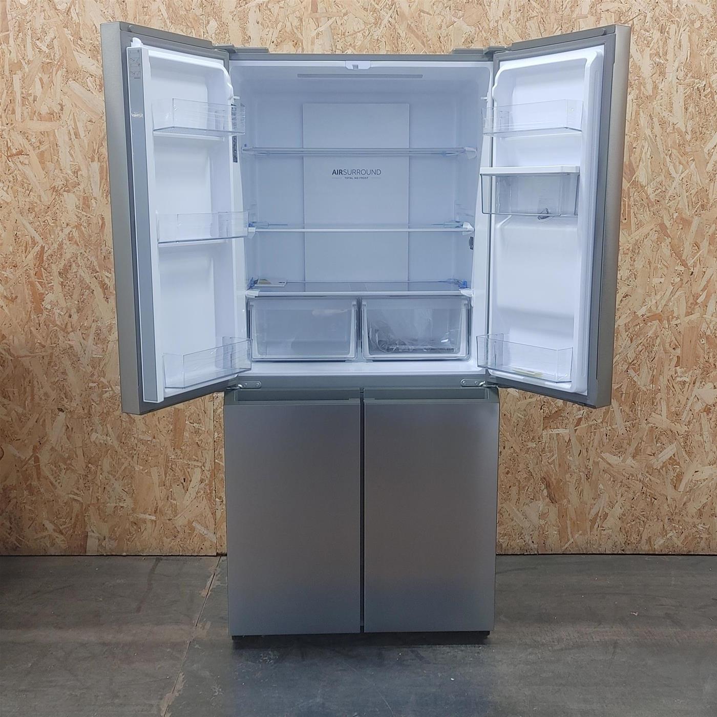 Frigorifero side-by-side Haier Cube 83 Serie 3 HCR3818EWMM Libera installazione 463 LE Platinum, Acciaio inossidabile