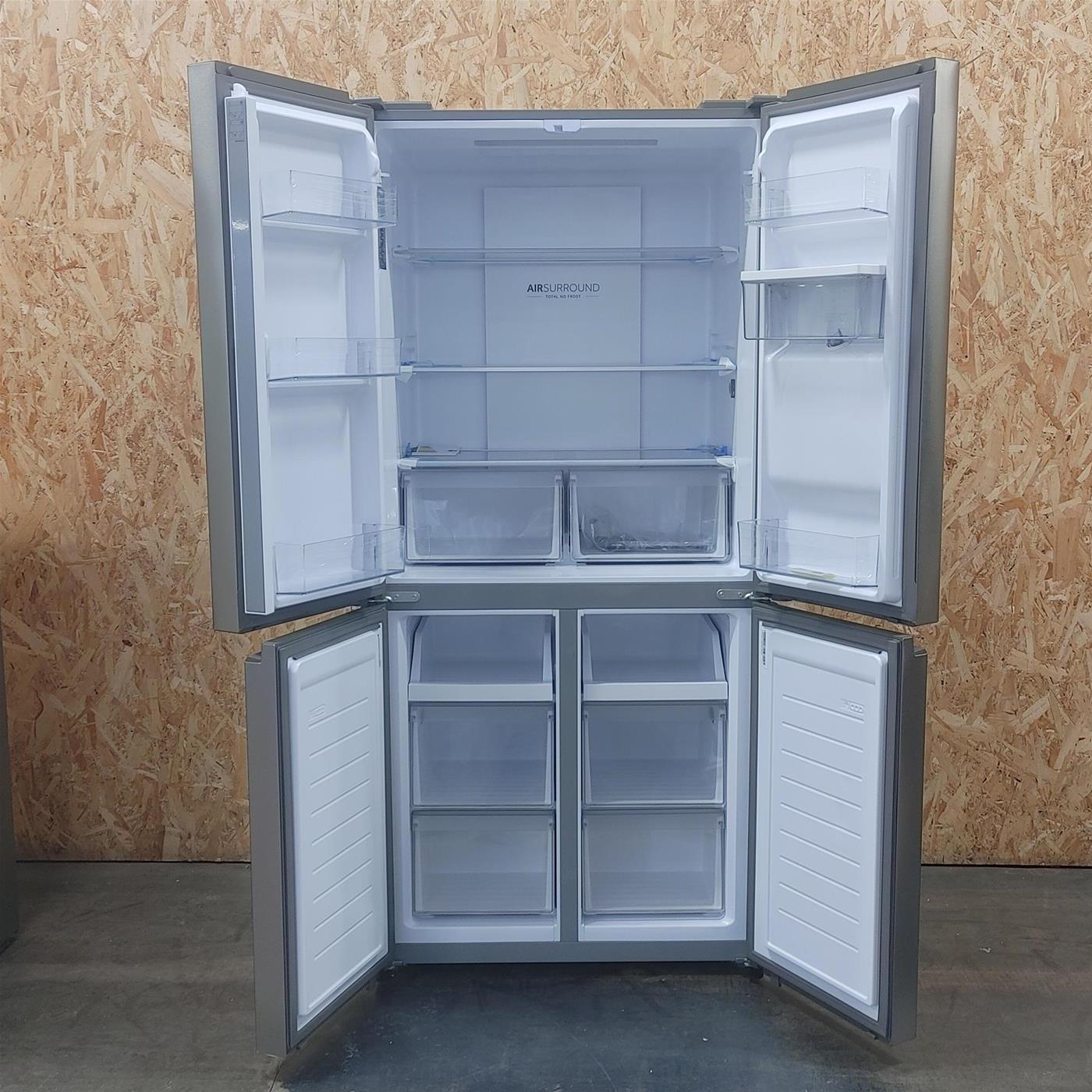Frigorifero side-by-side Haier Cube 83 Serie 3 HCR3818EWMM Libera installazione 463 LE Platinum, Acciaio inossidabile