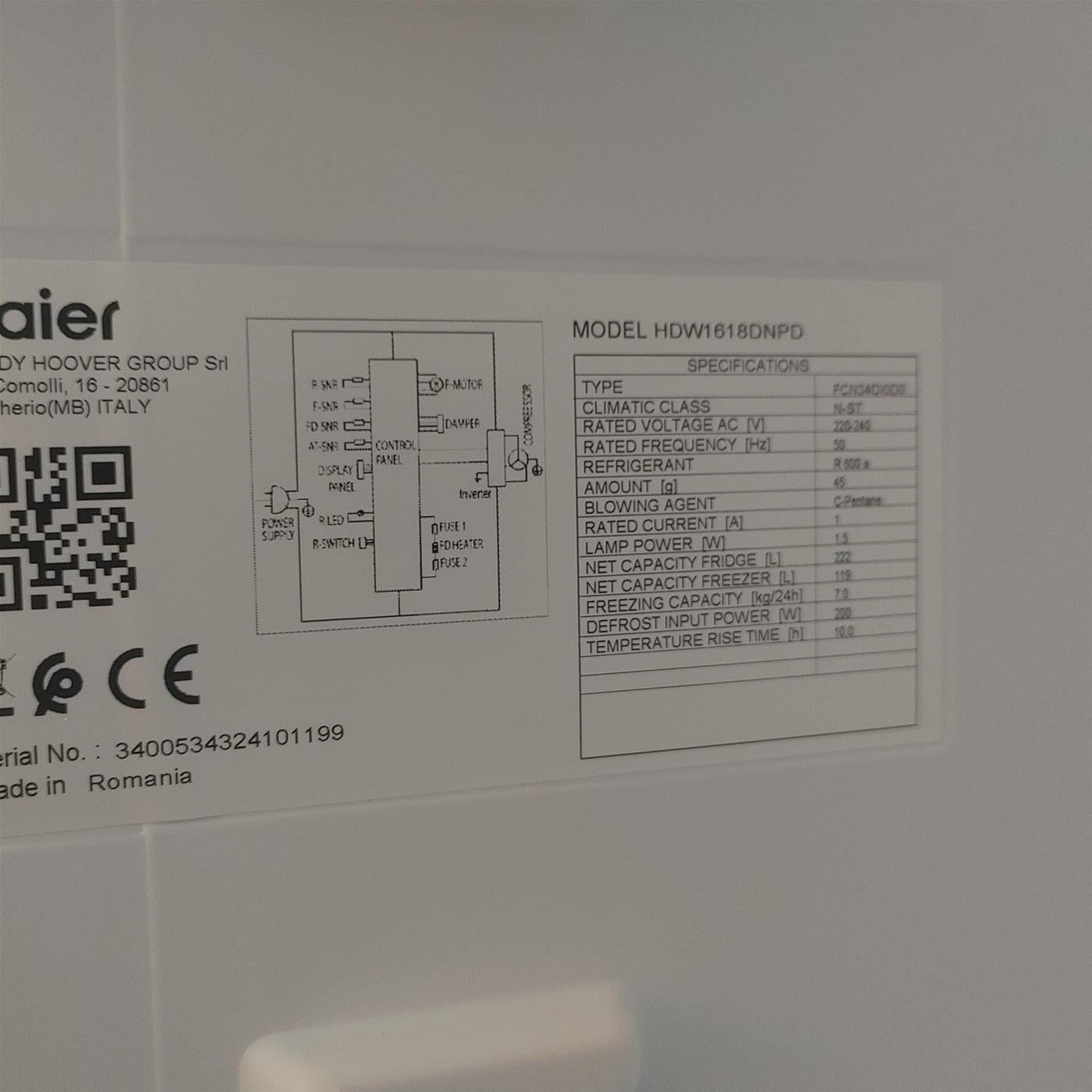 Haier 2D 60 Serie 1 HDW1618DNPD Libera installazione 341 LD Acciaio inossidabile