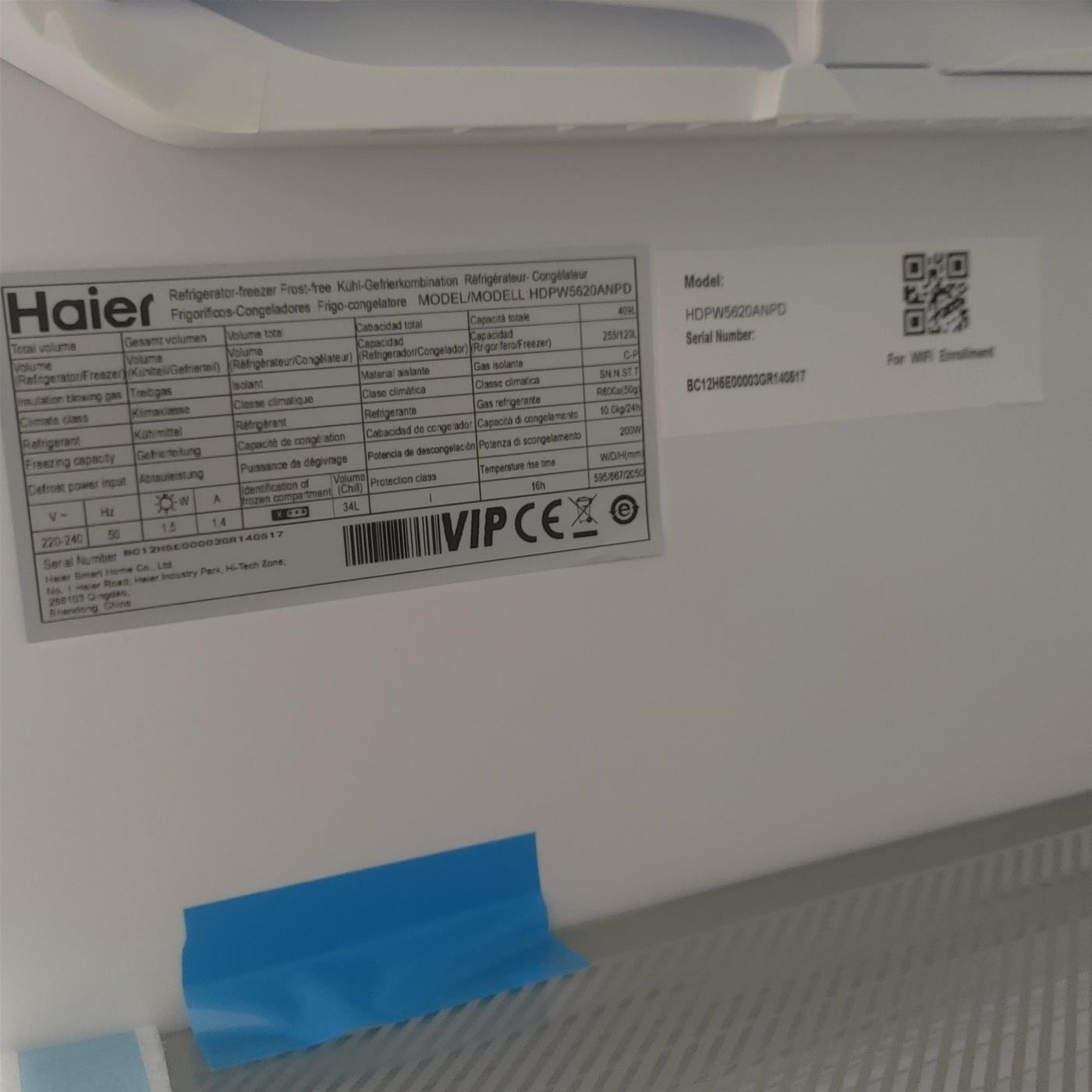 Frigorifero Haier 2D 60 Serie 5 HDPW5620ANPD Libera installazione 409 L