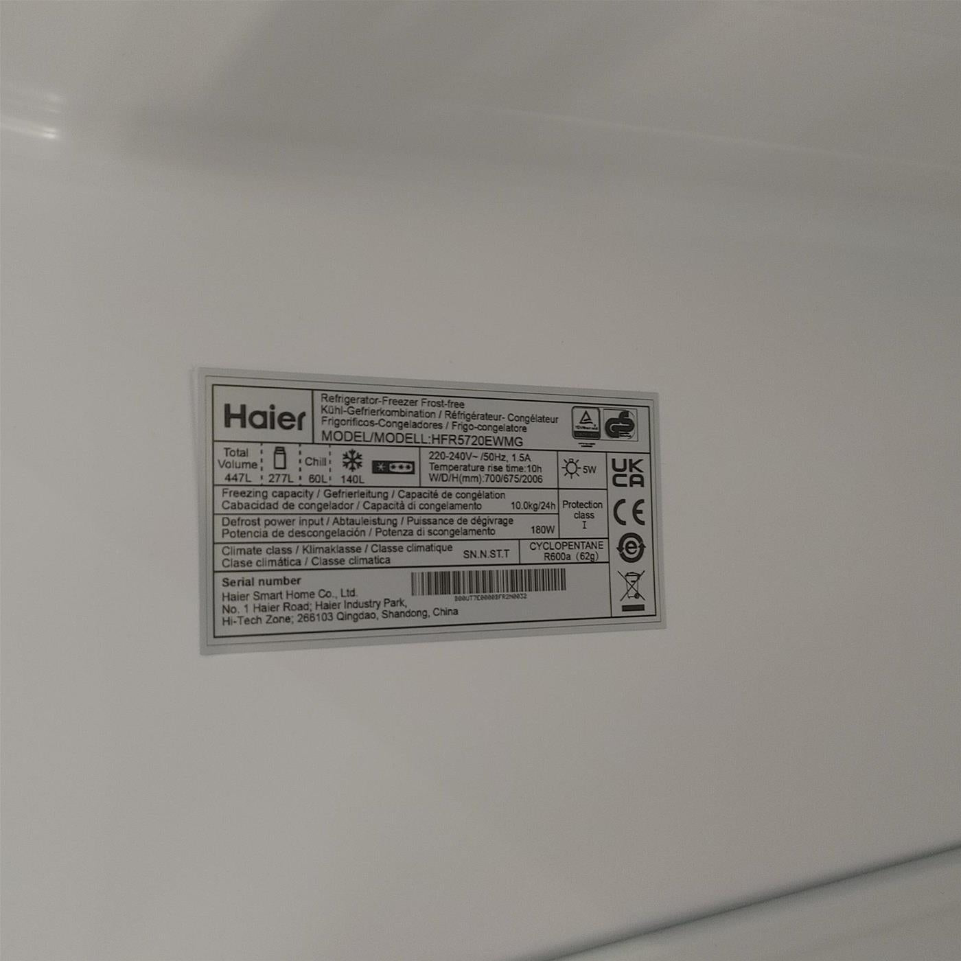 Frigorifero Haier HFR5720EWMG 477 L