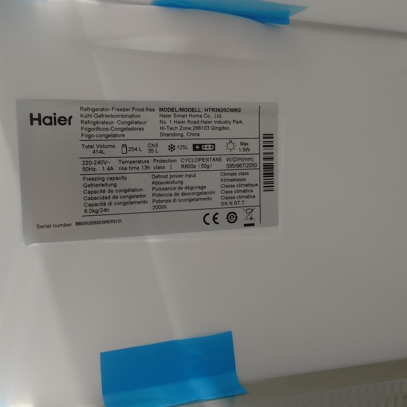 Frigorifero Haier 3D 60 Serie 3 HTR3620CNMG 414 L