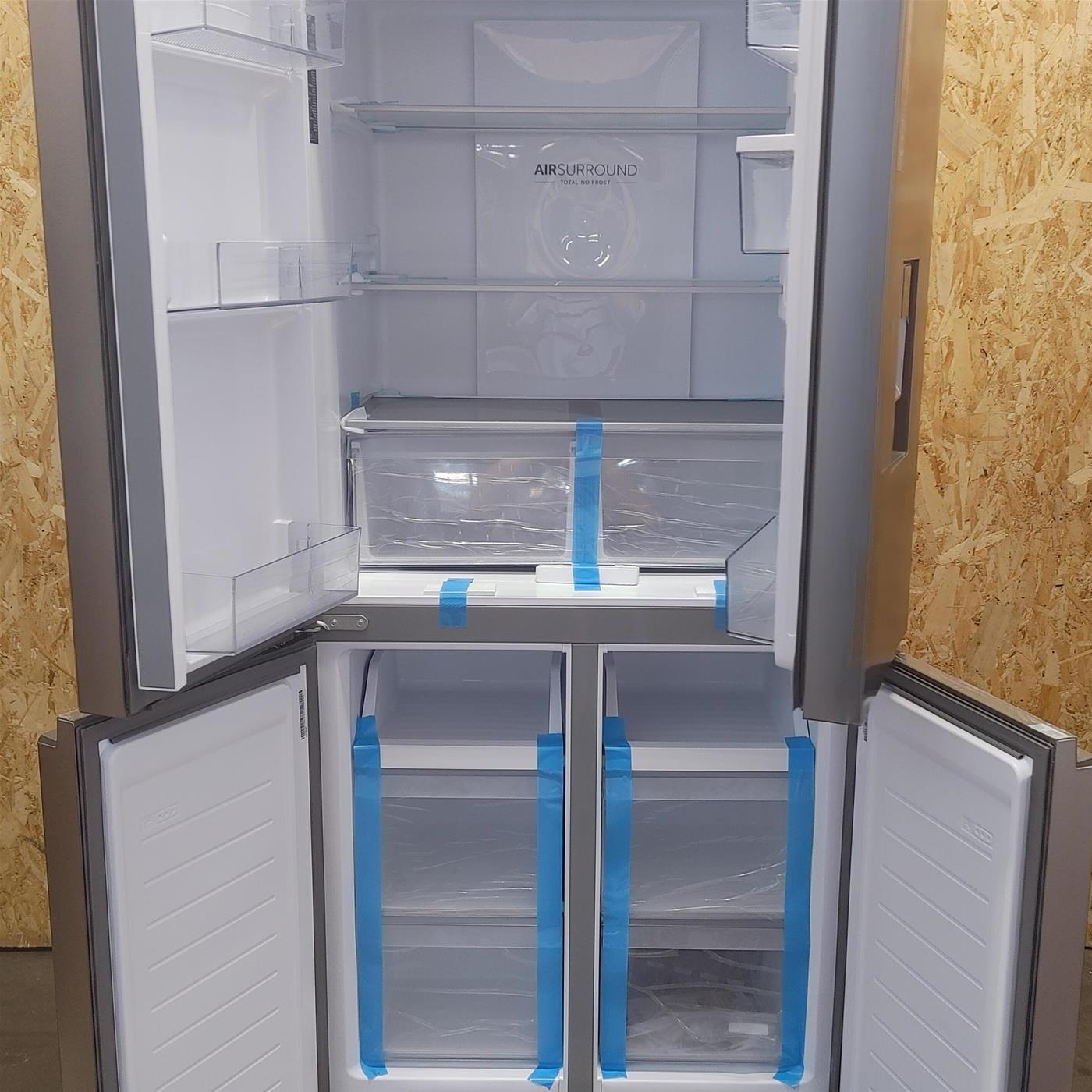 Frigorifero side-by-side Haier Cube 83 Serie 3 HCR3818EWMM Libera installazione 463 LE Platinum, Acciaio inossidabile