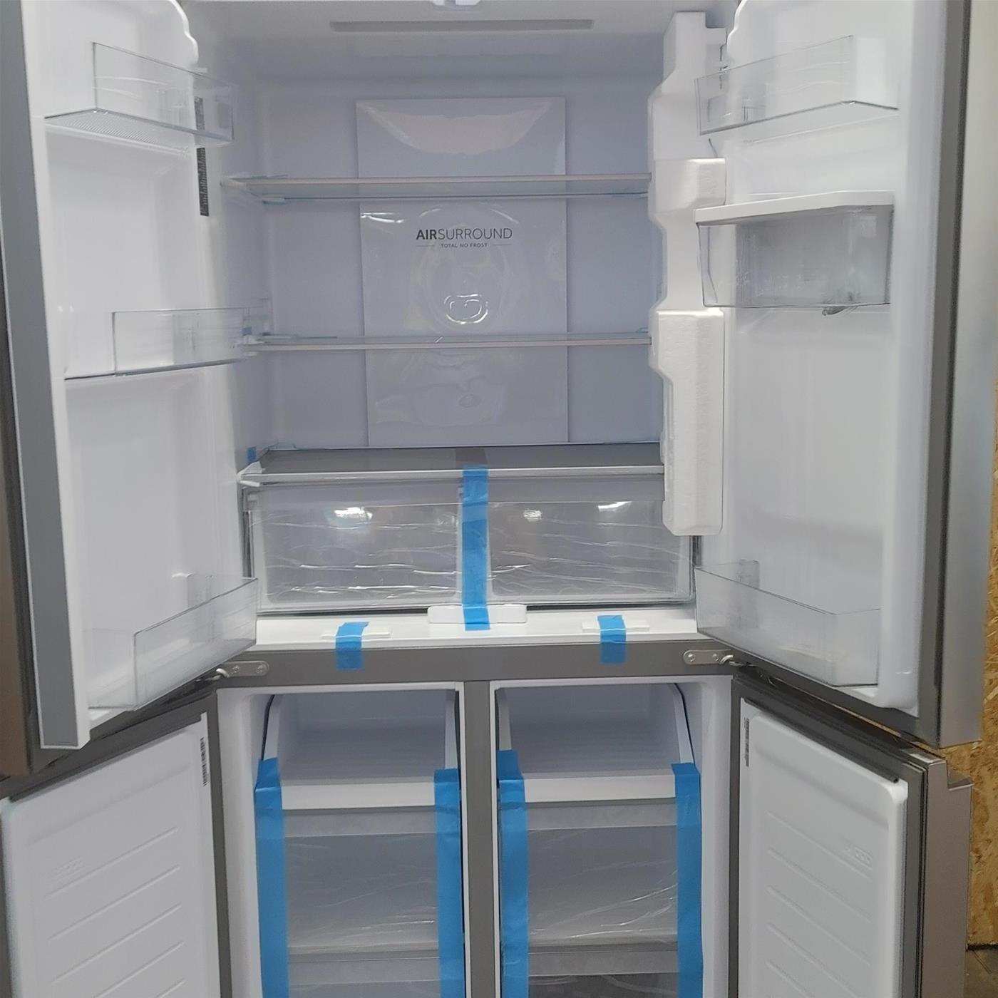 Frigorifero side-by-side Haier Cube 83 Serie 3 HCR3818EWMM Libera installazione 463 LE Platinum, Acciaio inossidabile