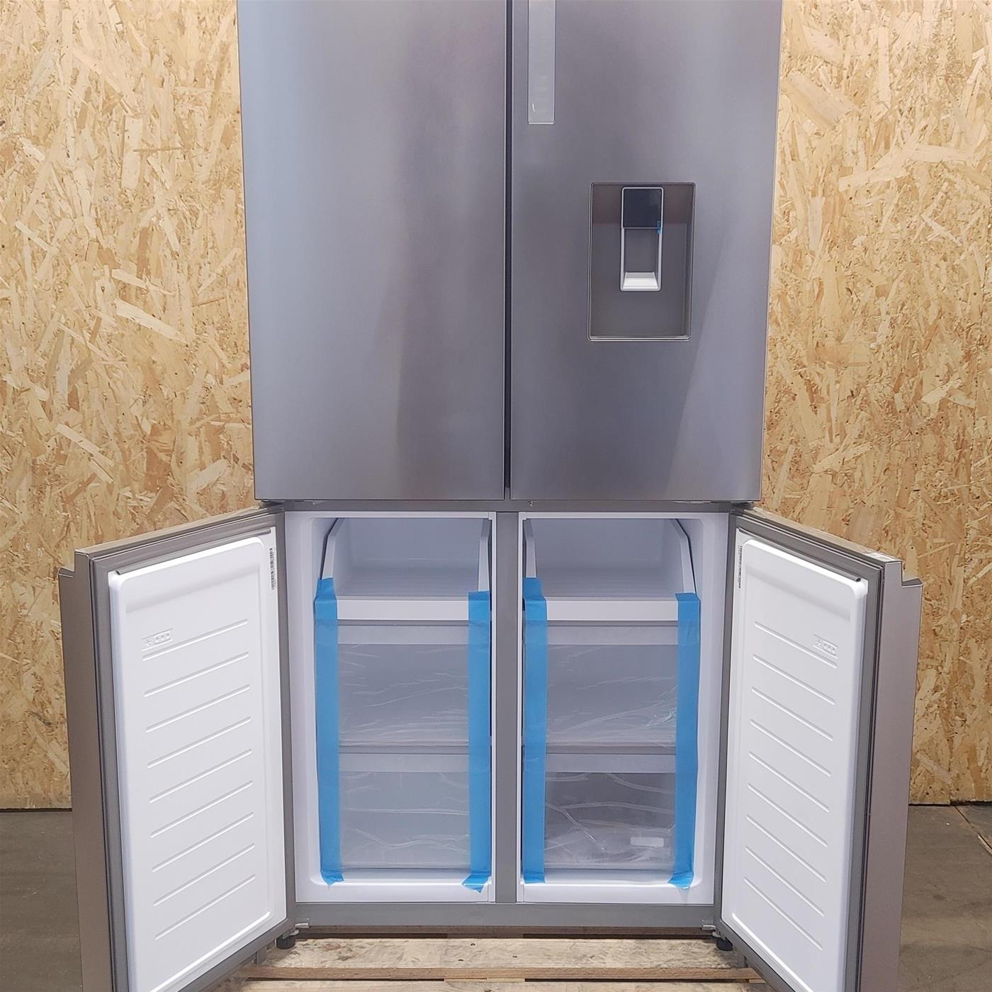 Frigorifero side-by-side Haier Cube 83 Serie 3 HCR3818EWMM Libera installazione 463 LE Platinum, Acciaio inossidabile