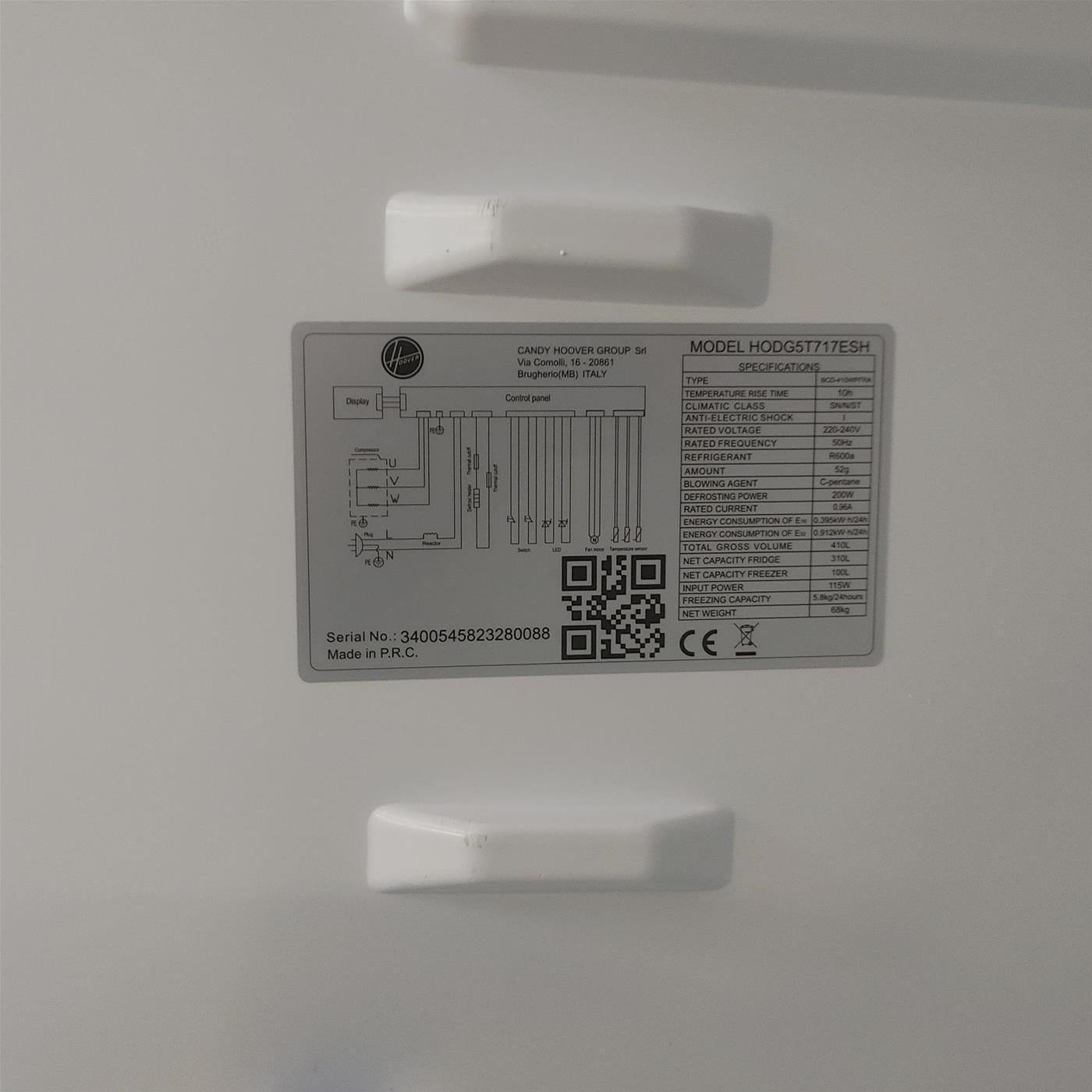 Hoover HODG5T717ESH Libera installazione 410 L E Bianco