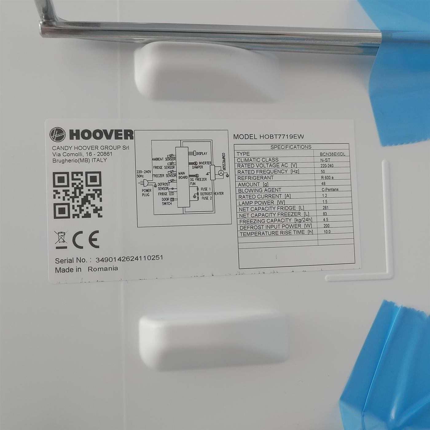 Frigorifero Hoover H-FRIDGE 700 HOBT7719EW 364 L