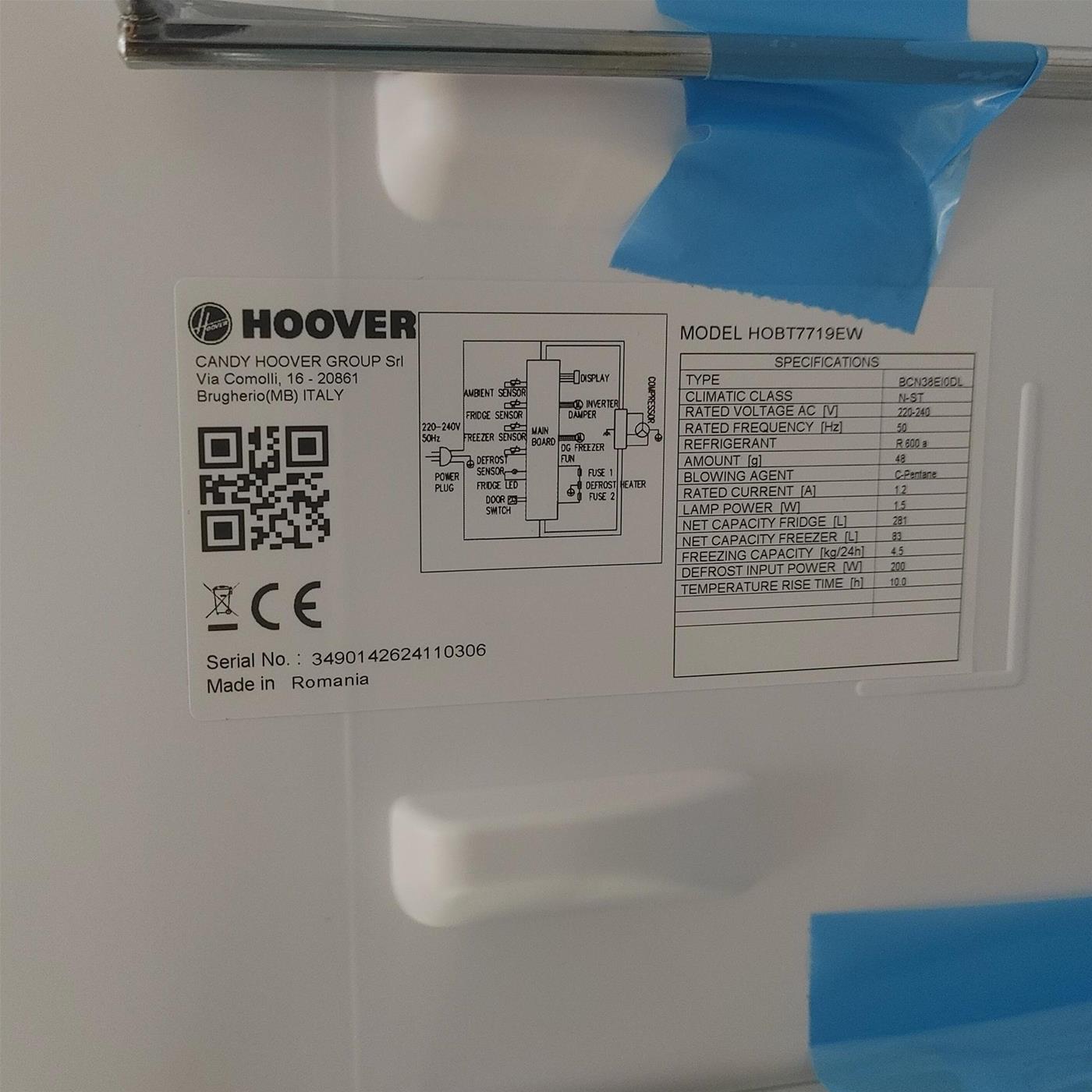 Frigorifero Hoover H-FRIDGE 700 HOBT7719EW Da incasso 364 L