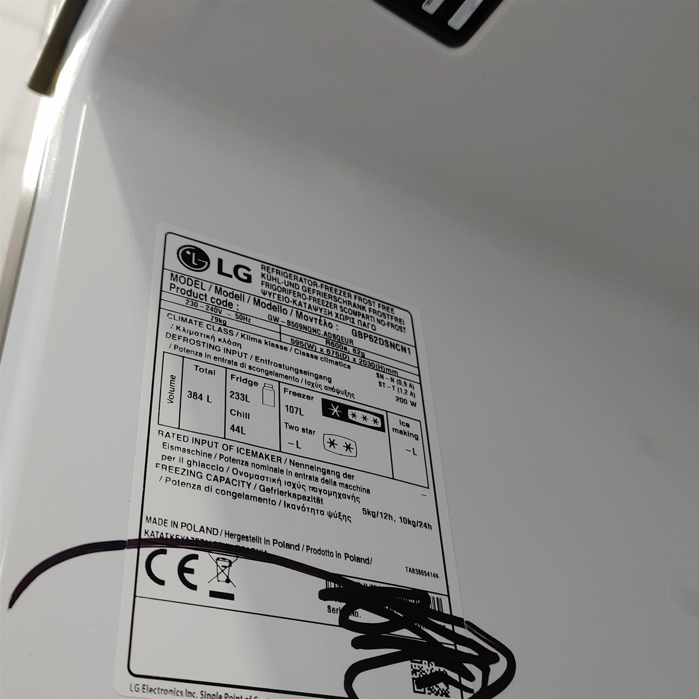 LG GBP62DSNCN1.ADSQE frigorifero con congelatore Libera installazione 384 L C Grafite, Total No Frost