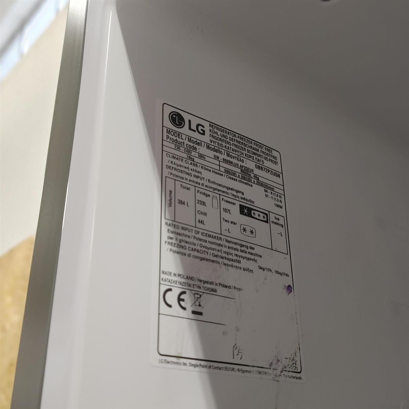 LG GBB72PZUGN.APZQEUR frigorifero con congelatore Libera installazione 384 L D Acciaio inossidabile