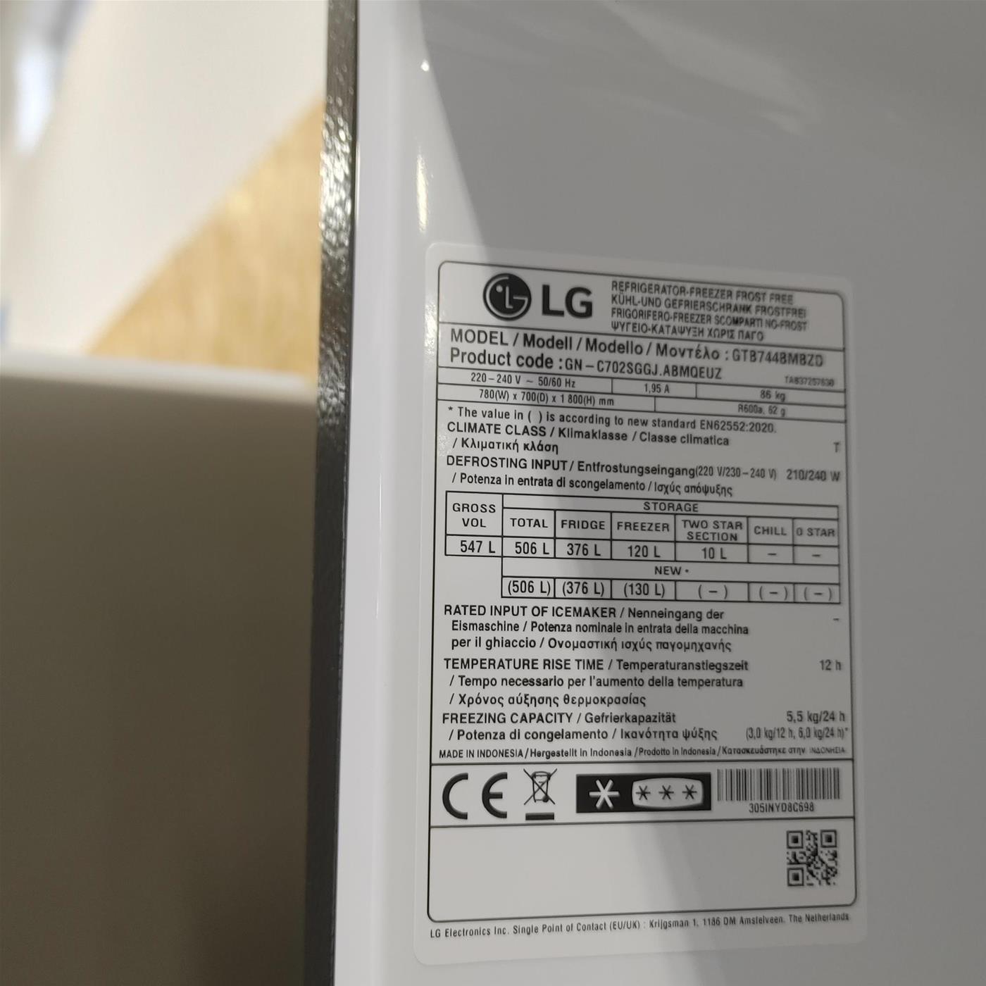 LG GTB744BMBZD frigorifero con congelatore Libera installazione 506 LE Nero