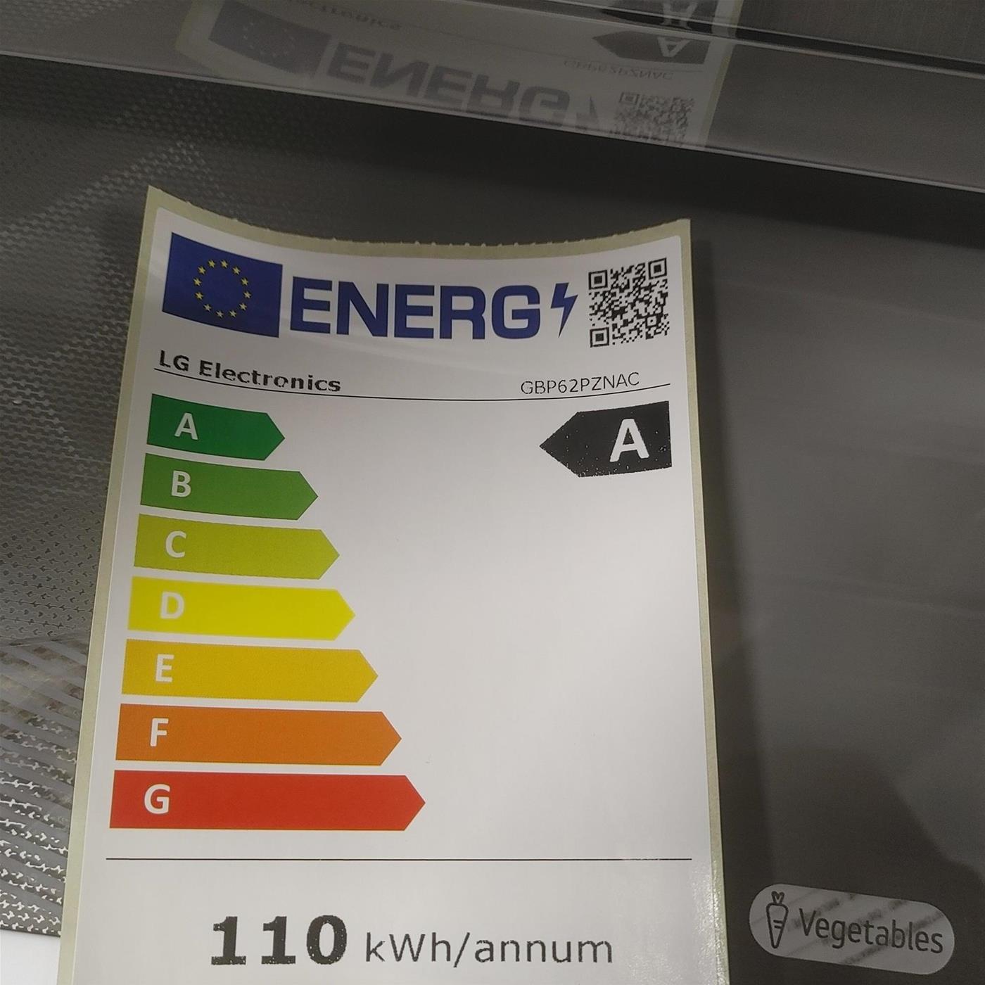 LG GBP62PZNAC Frigorifero combinato, Classe A, 384L, Fresh Converter, No frost, Inox