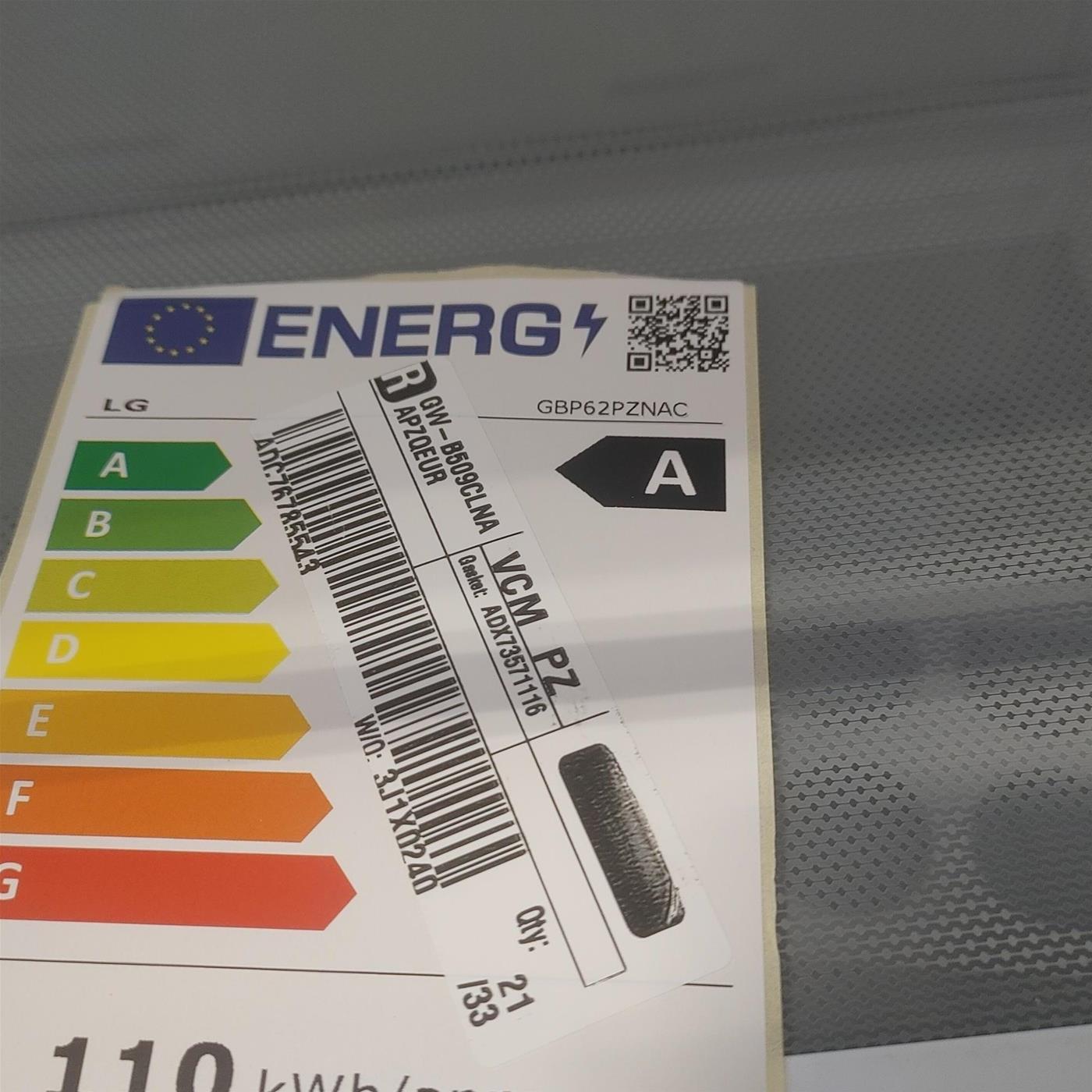 LG GBP62PZNAC Frigorifero combinato, Classe A, 384L, Fresh Converter, No frost, Inox
