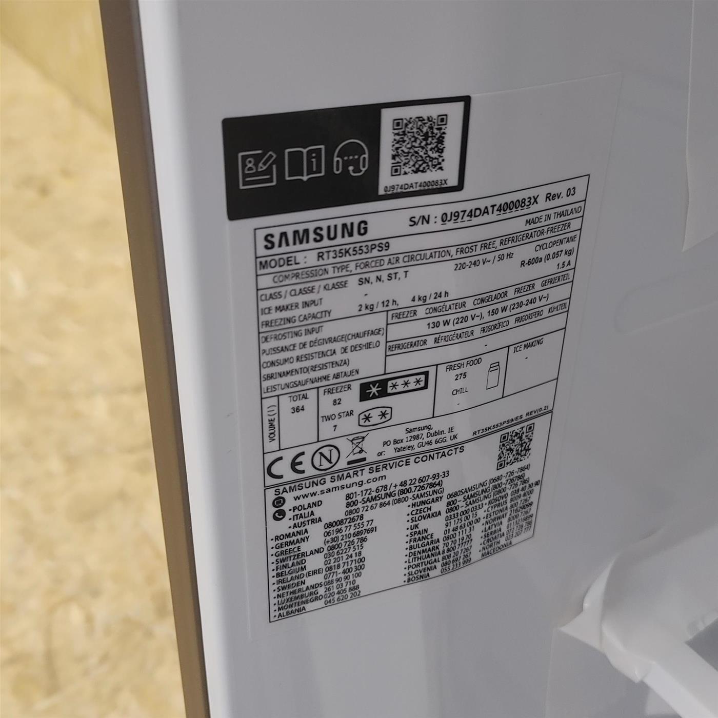 Samsung RT35K553PS9 frigorifero con congelatore Libera installazione E Acciaio inossidabile, Total No Frost